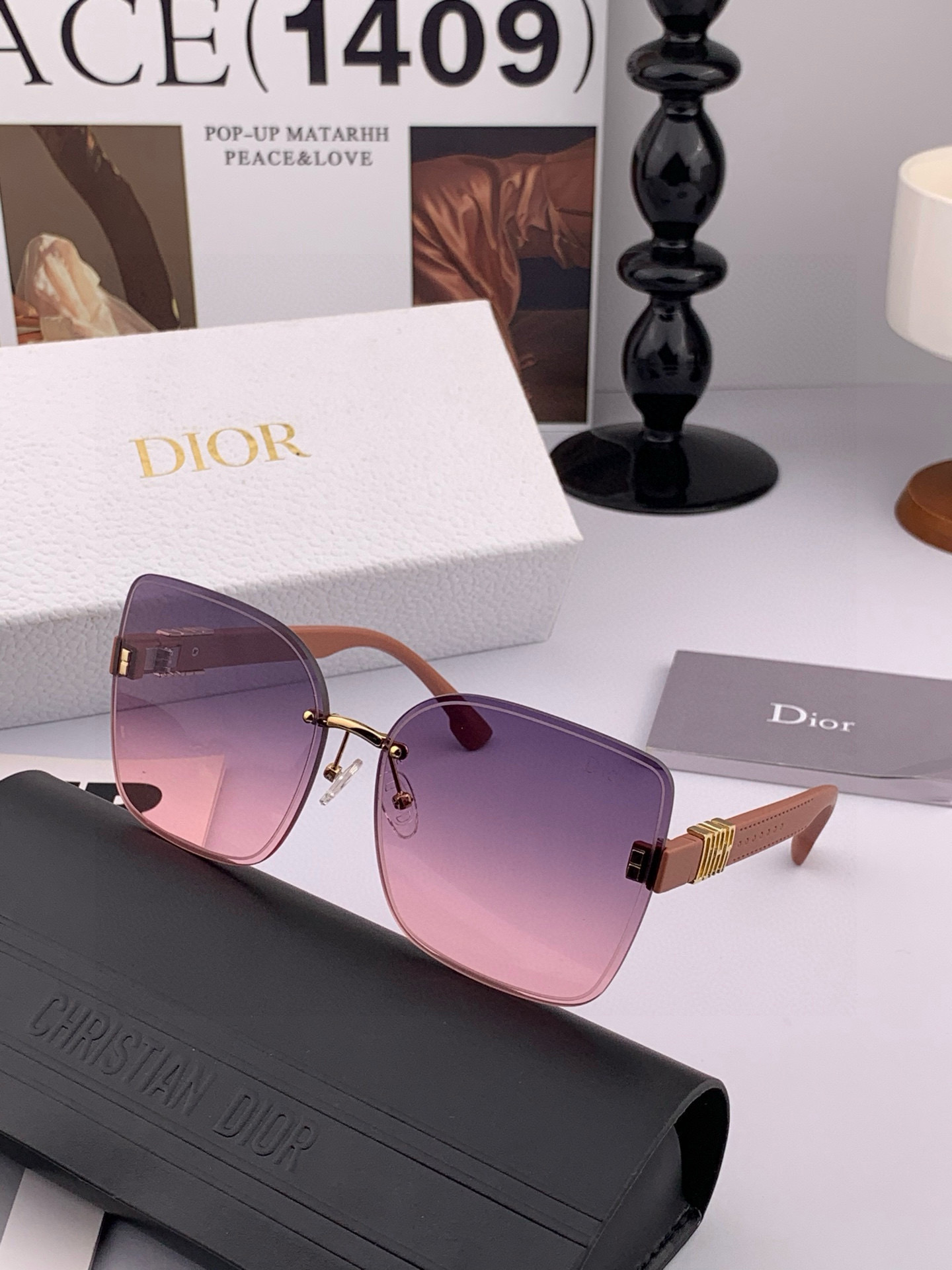🔺 【DIOR-迪奥】2025开春新款 潮流爆款 时尚方框太阳镜 高品质 佩戴舒适 网红潮款墨镜 女士高