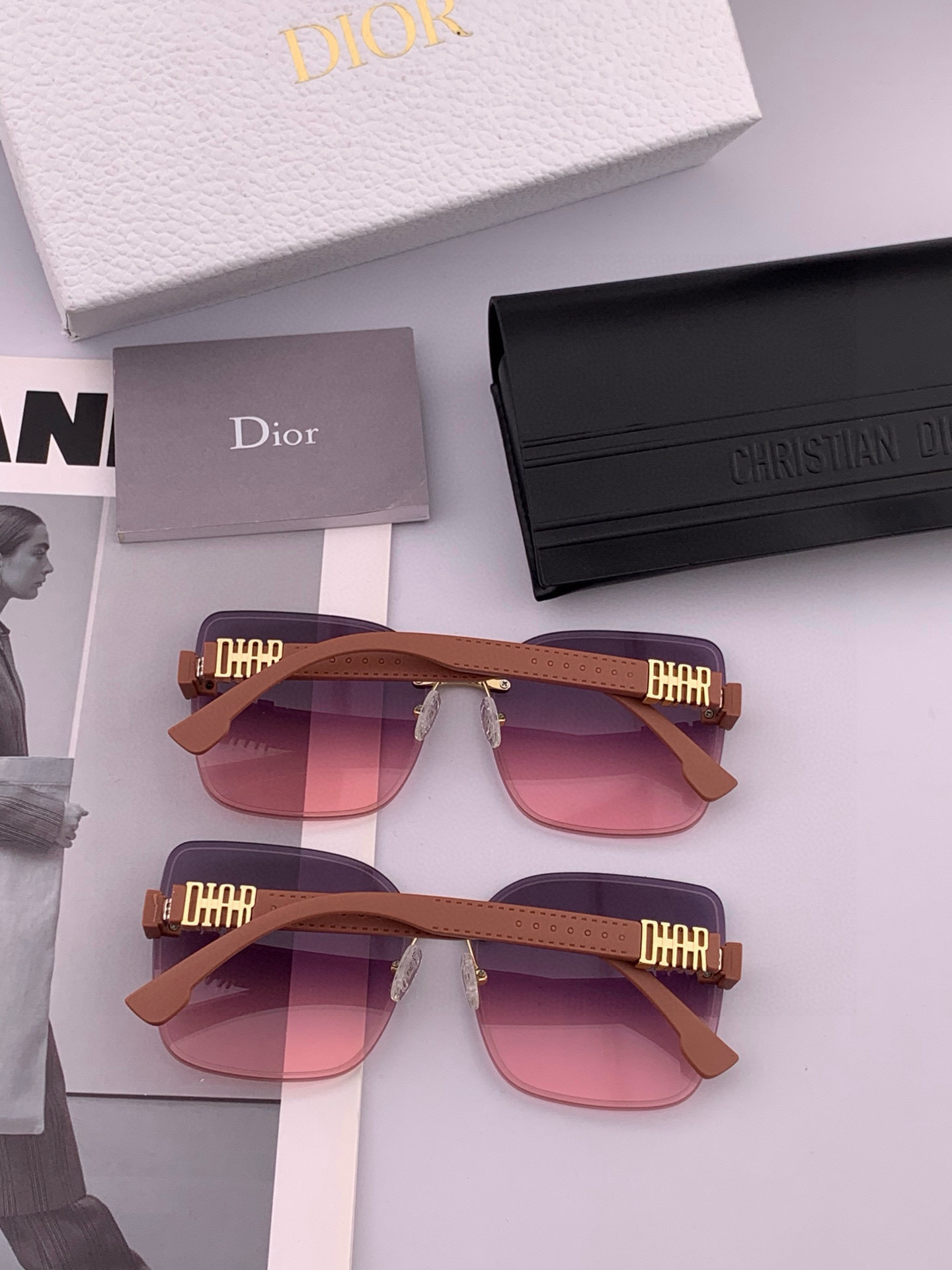 🔺 【DIOR-迪奥】2025开春新款 潮流爆款 时尚方框太阳镜 高品质 佩戴舒适 网红潮款墨镜 女士高