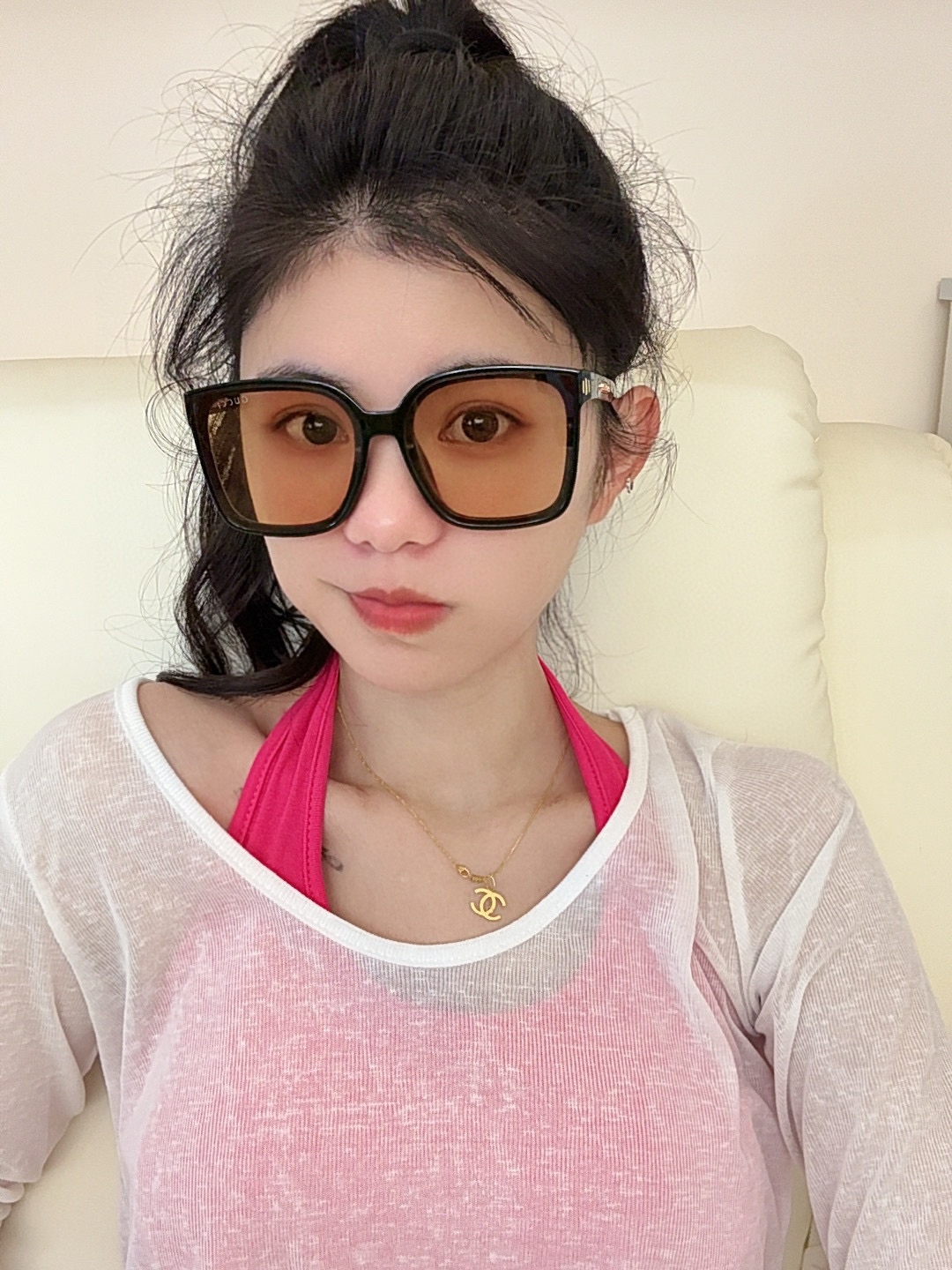 🔺 【GUCCI-尼龙偏光太阳镜】2025开春新款 潮流爆款 时尚方框连体偏光太阳镜 高品质 佩戴舒适 