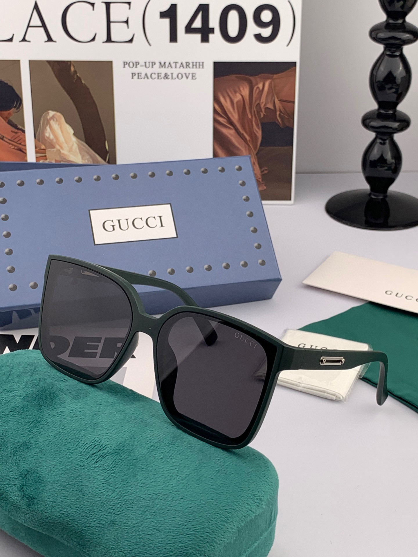 🔺 【GUCCI-尼龙偏光太阳镜】2025开春新款 潮流爆款 时尚方框连体偏光太阳镜 高品质 佩戴舒适 