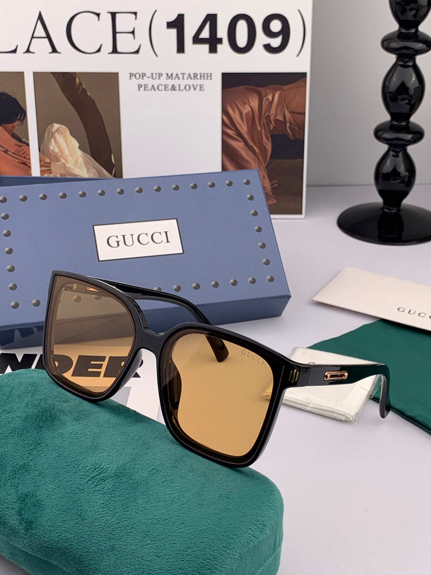 🔺 【GUCCI-尼龙偏光太阳镜】2025开春新款 潮流爆款 时尚方框连体偏光太阳镜 高品质 佩戴舒适 