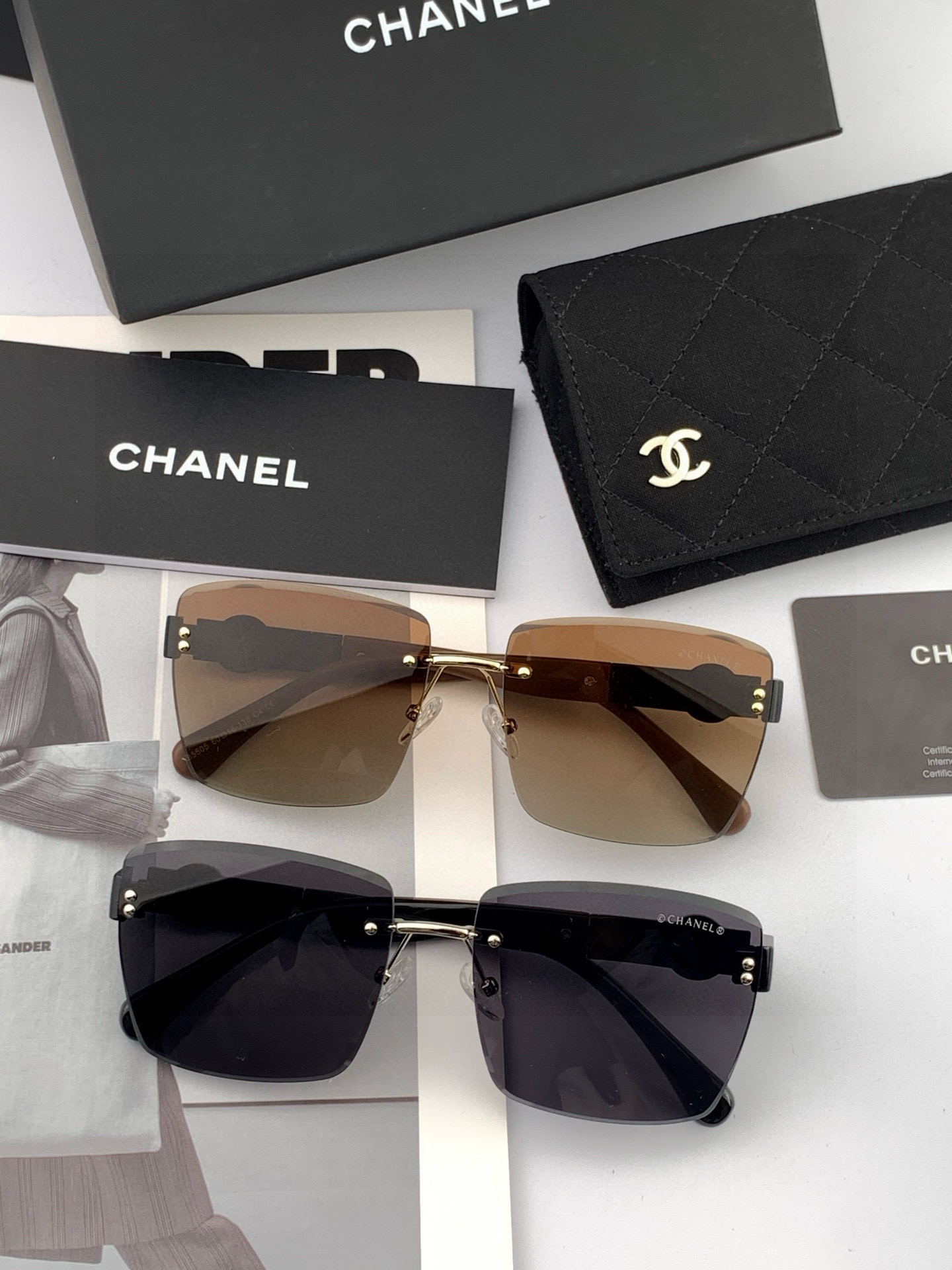 🔺 【香奈儿】2025开春新款 潮流爆款 时尚方框太阳镜 高品质 佩戴舒适 网红潮款墨镜 女士高清加厚偏