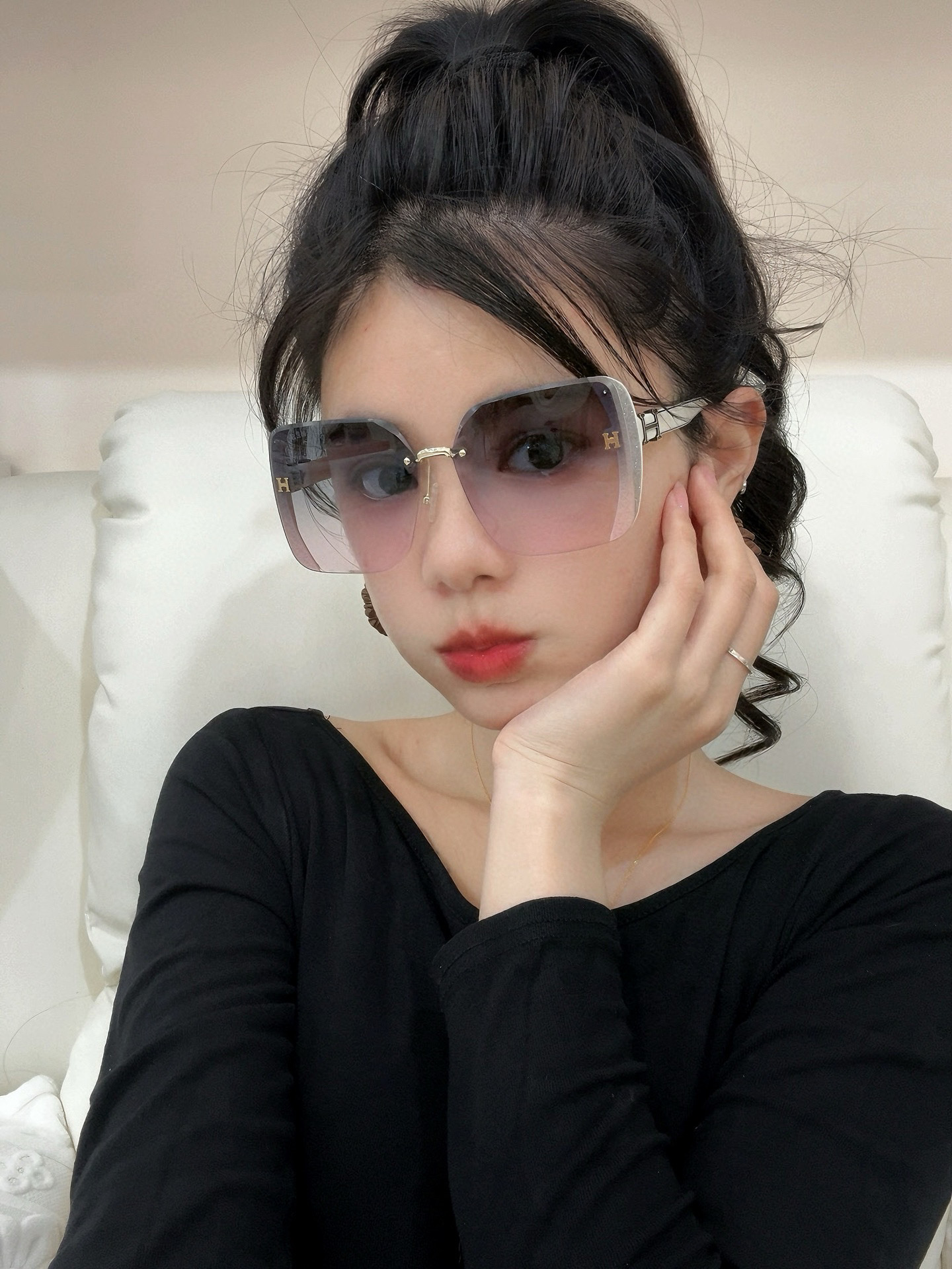   HERMES 爱马仕 2025开春新款🎈原版出货 网红超爆款💙经典奢华全球风强酷亲亲 时尚方框太阳镜