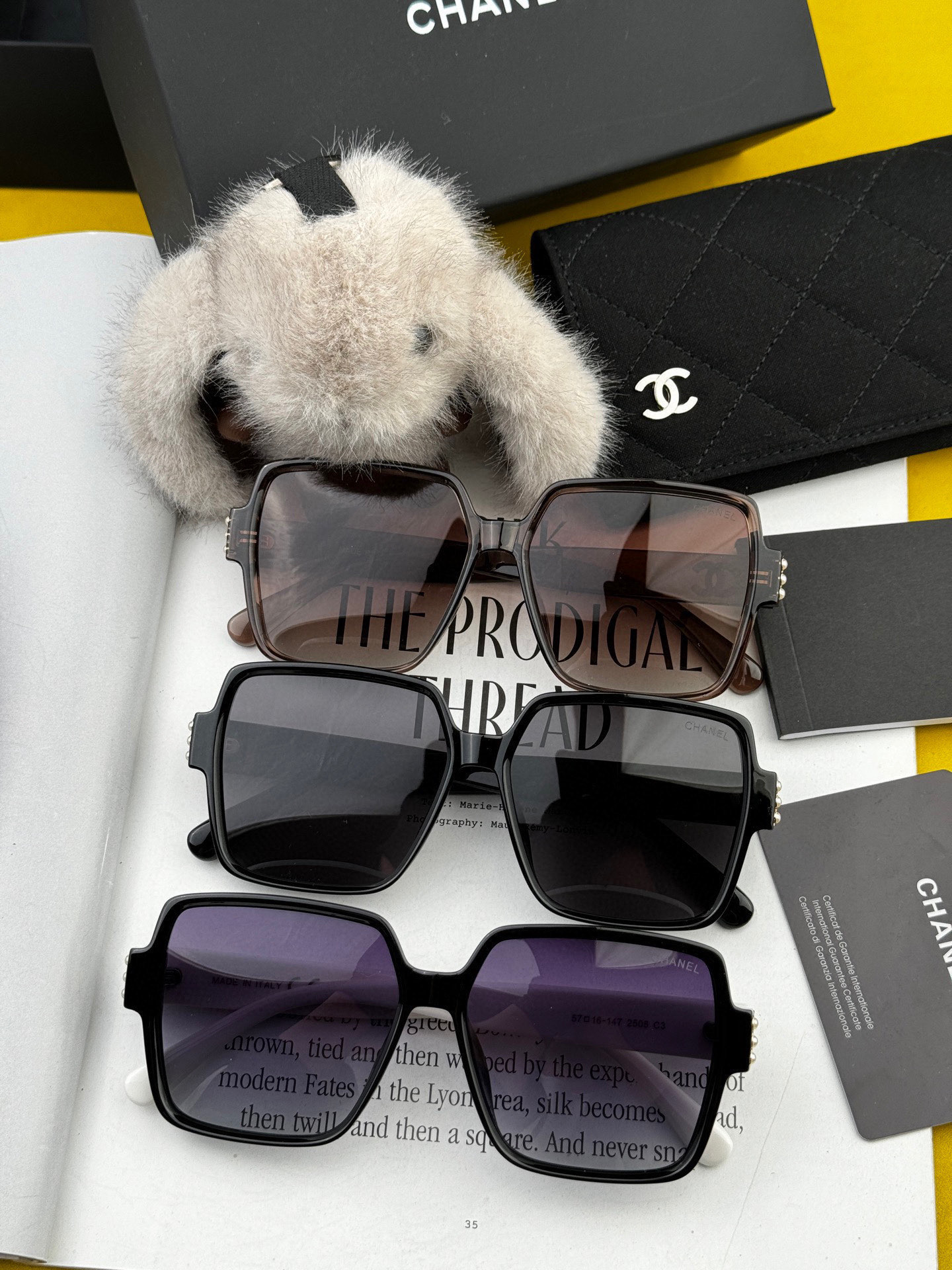  【CHANEL】香奈儿 2025新款潮流爆款 时尚方框太阳镜 佩戴舒适 网红潮款墨镜  女士高清加厚偏