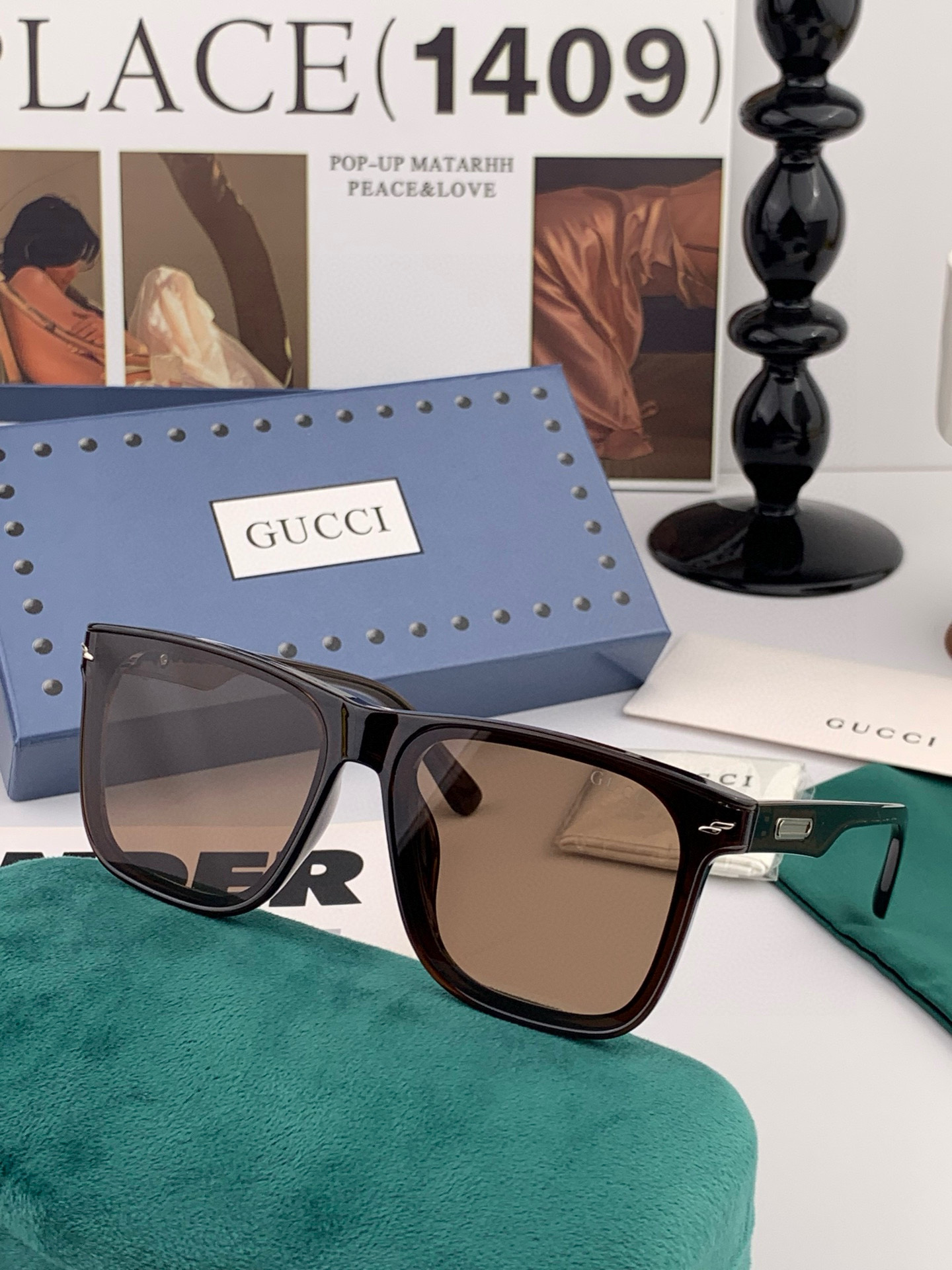 🔺 【GUCCI】2025开春新款 潮流爆款 时尚方框偏光太阳镜 高品质 佩戴舒适 网红潮款墨镜 女士高