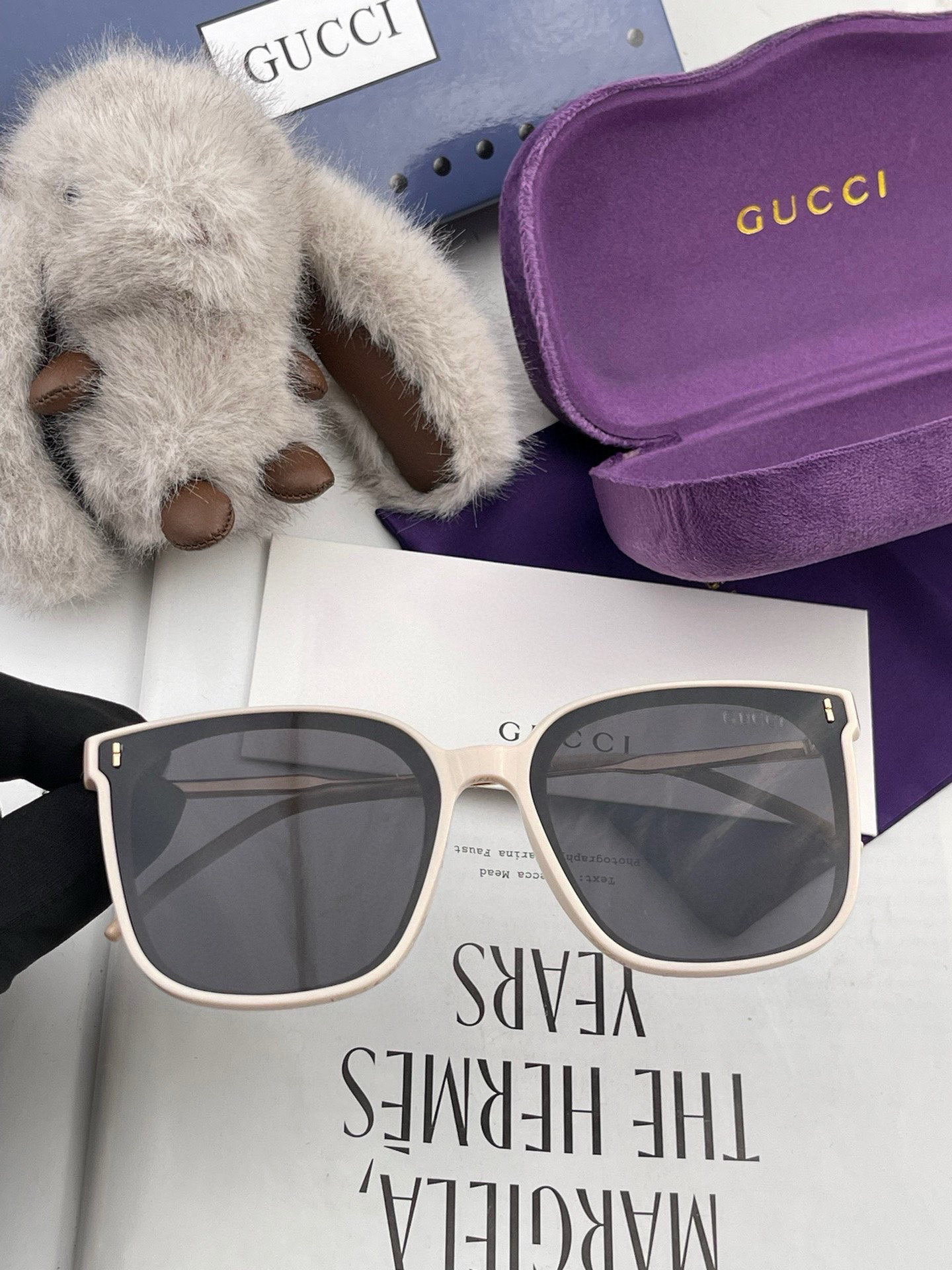 🔺 【GUCCI】2024开春新款 潮流爆款 时尚方框偏光太阳镜 高品质 佩戴舒适 网红潮款墨镜 女士高