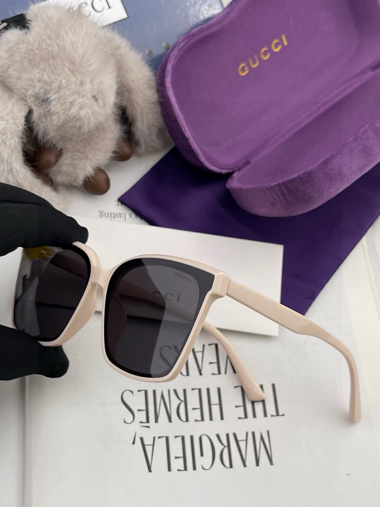 🔺 【GUCCI】2025开春新款 潮流爆款 时尚方框偏光太阳镜 高品质 佩戴舒适 网红潮款墨镜 女士高