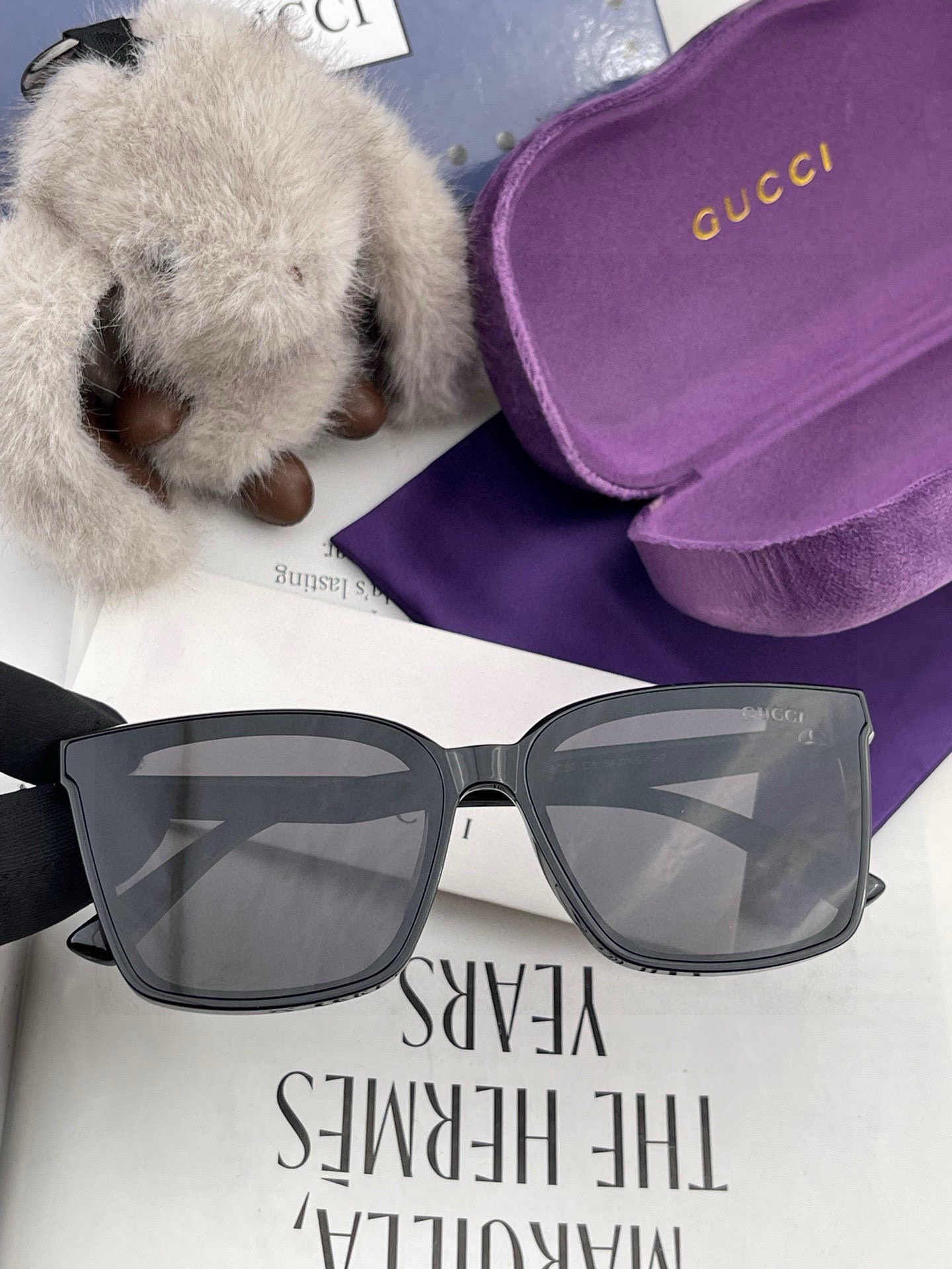 🔺 【GUCCI】2025开春新款 潮流爆款 时尚方框偏光太阳镜 高品质 佩戴舒适 网红潮款墨镜 女士高