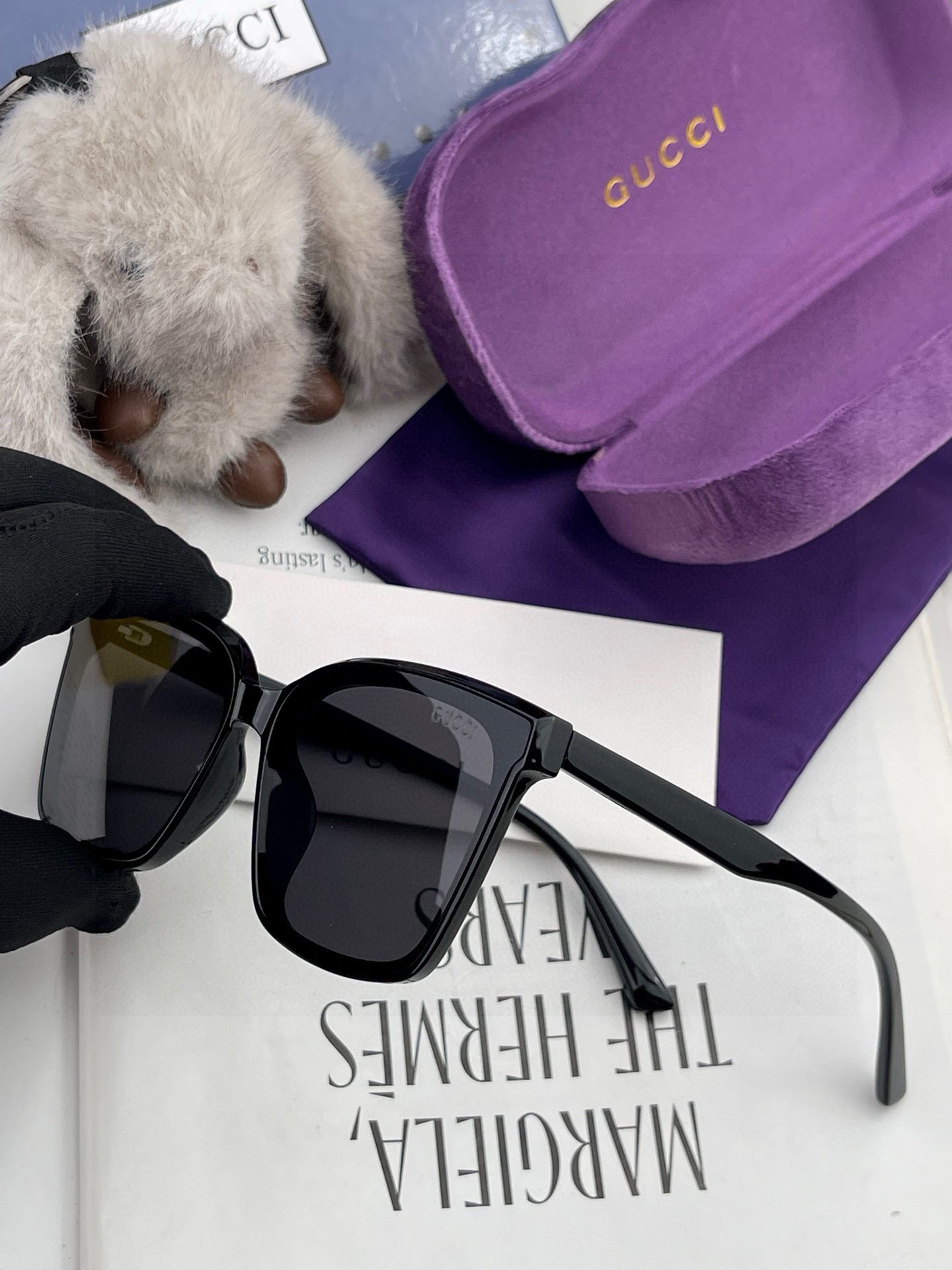 🔺 【GUCCI】2025开春新款 潮流爆款 时尚方框偏光太阳镜 高品质 佩戴舒适 网红潮款墨镜 女士高