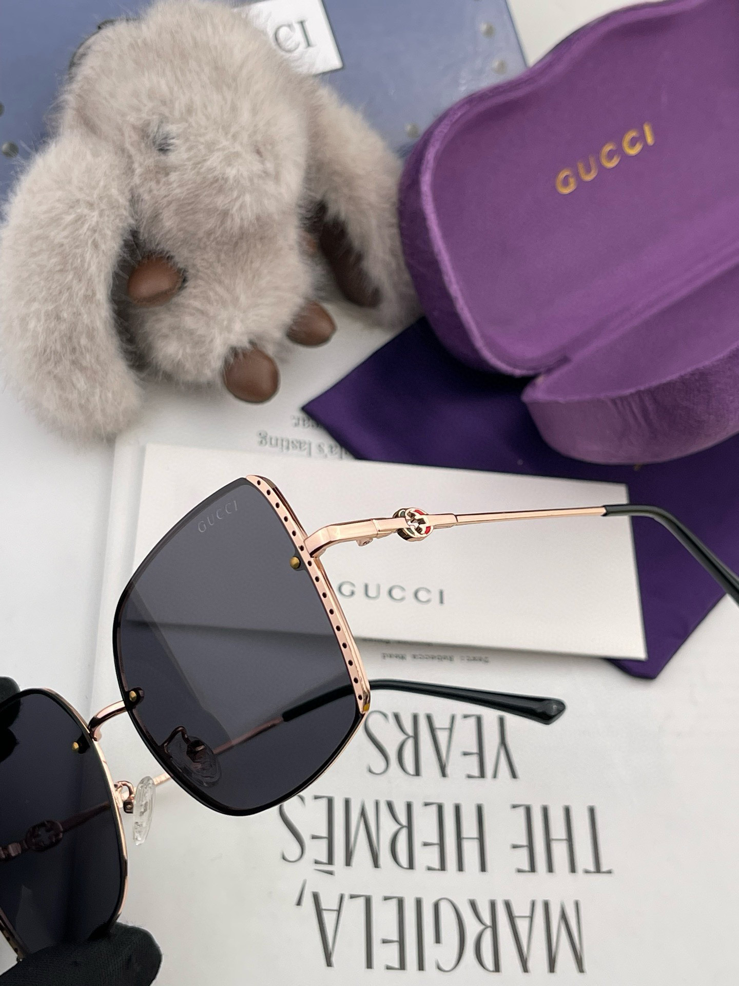   GUCCI-古驰意大利进口🇮🇹时尚潮流奢华装饰太阳眼镜 高清偏光太阳镜明星海报款 超高复杂工艺 立体
