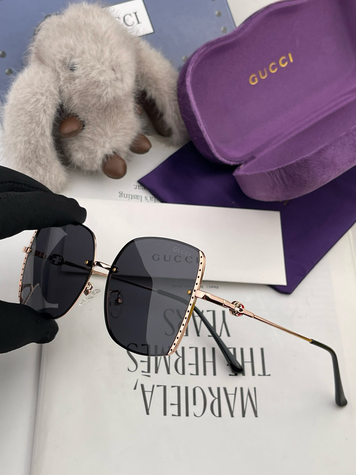   GUCCI-古驰意大利进口🇮🇹时尚潮流奢华装饰太阳眼镜 高清偏光太阳镜明星海报款 超高复杂工艺 立体