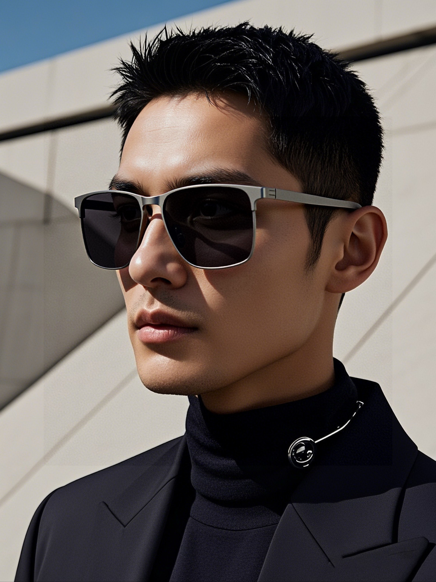   【阿玛尼】2025新款超百搭金属尼龙太阳镜、造型轮廓超大镜框完美修饰脸型，时尚超级百搭 ！型号：A9