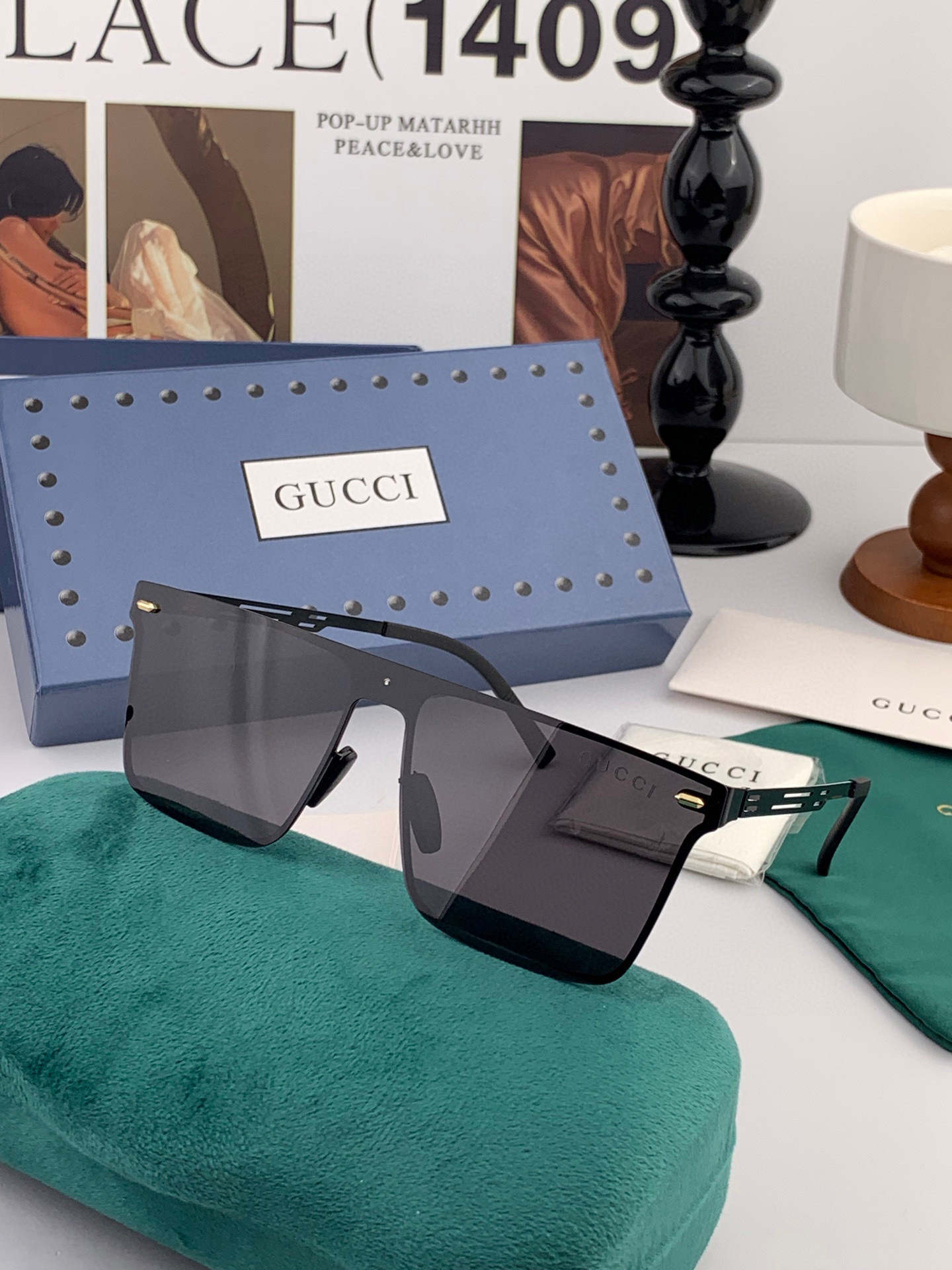 ♦️ GUCCI 2025新款男女情侣款太阳镜多边形墨镜iP电镀永不褪色 超轻超有弹性整幅眼镜无螺丝重要