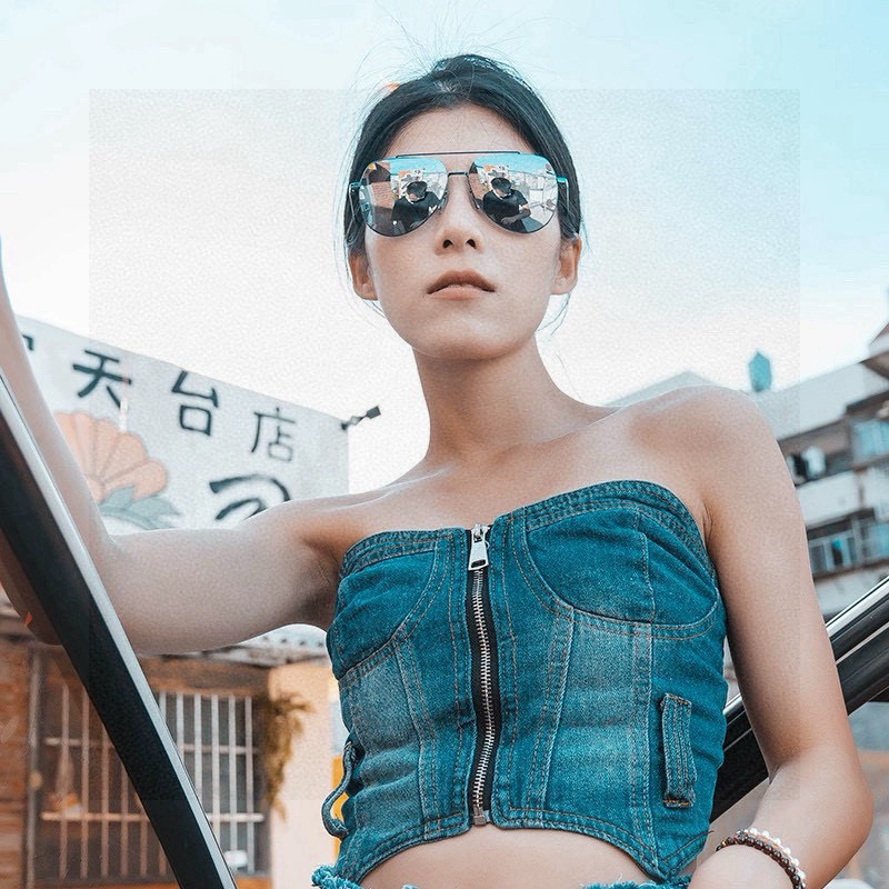        GUCCI 男款炫彩飞行员偏光太阳镜 ❤️材质：高清尼龙加厚卡槽高清偏光镜片 🌹无边框镜架