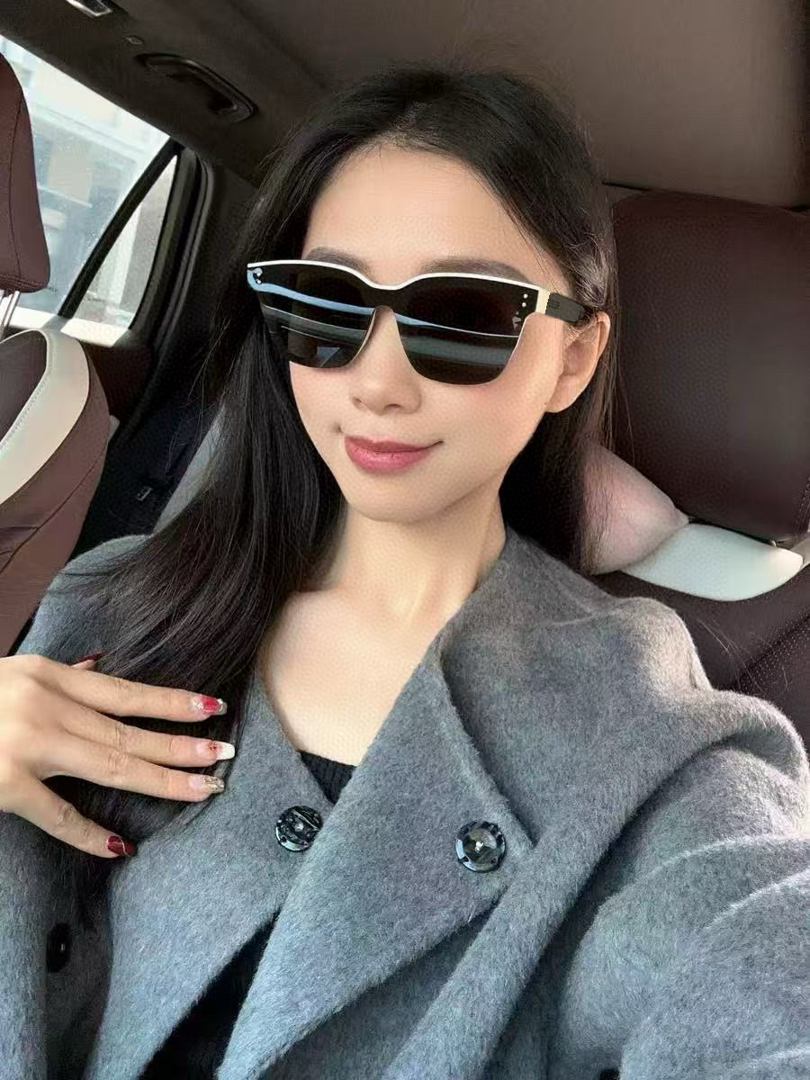   GUCCI  新款连体尼龙偏光太眼镜，情侣款时尚方框太阳镜佩戴舒适网红潮流款墨镜，大气女人范儿，大脸