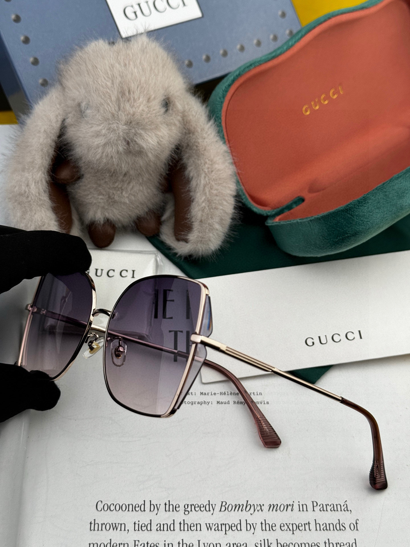 【尼龙偏光系列】GUCCI无框太阳镜墨多边形设计，不挑脸型，无论搭配大衣还是连衣裙都非常显气质尼龙偏光镜