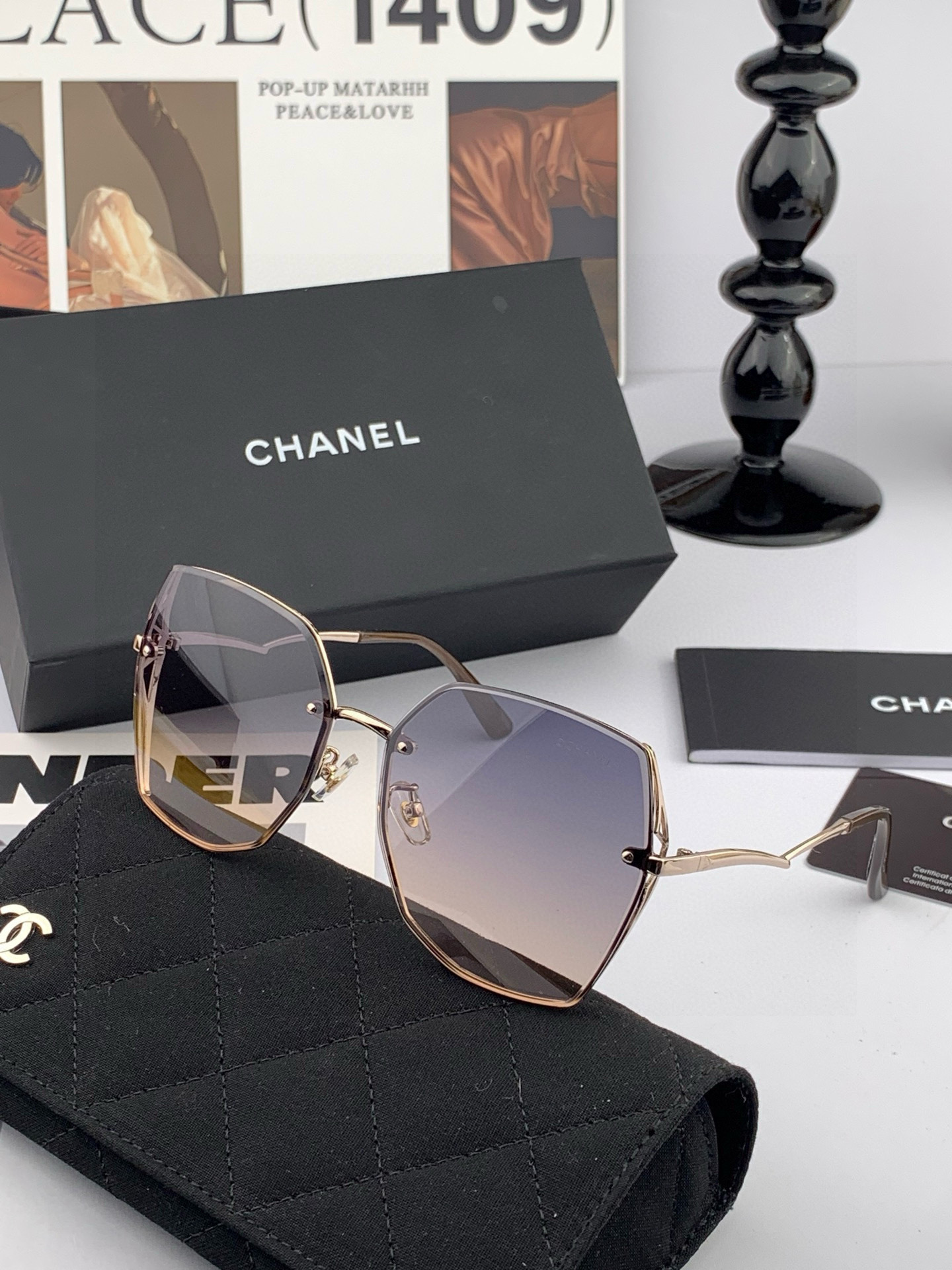🔺 【香奈儿-尼龙偏光太阳镜】2025开春新款 潮流爆款 时尚多边形偏光太阳镜 高品质 佩戴舒适 网红潮