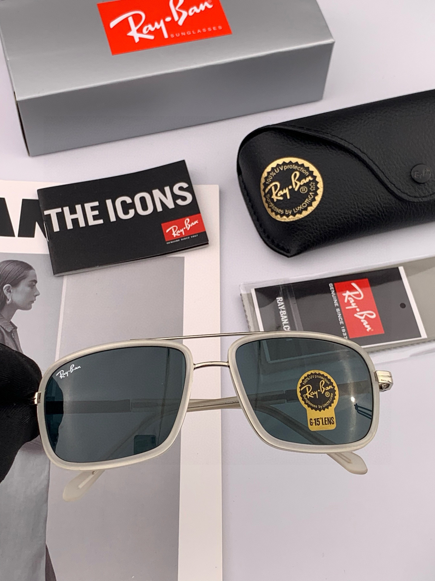  官方同步 品牌雷朋经典男女士玻璃太阳镜          材质：美国宝丽来高清防爆钢化玻璃镜片 型号：