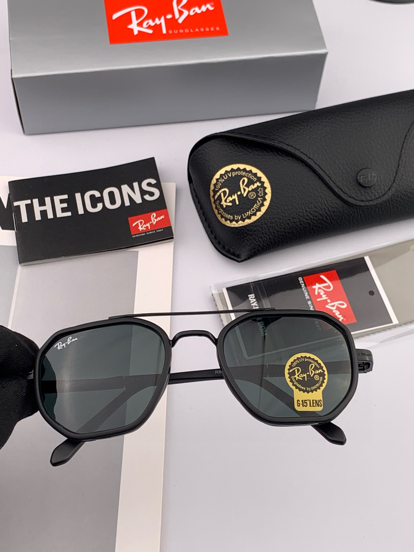  官方同步 品牌雷朋经典男女士玻璃太阳镜          材质：美国宝丽来高清防爆钢化玻璃镜片 型号：