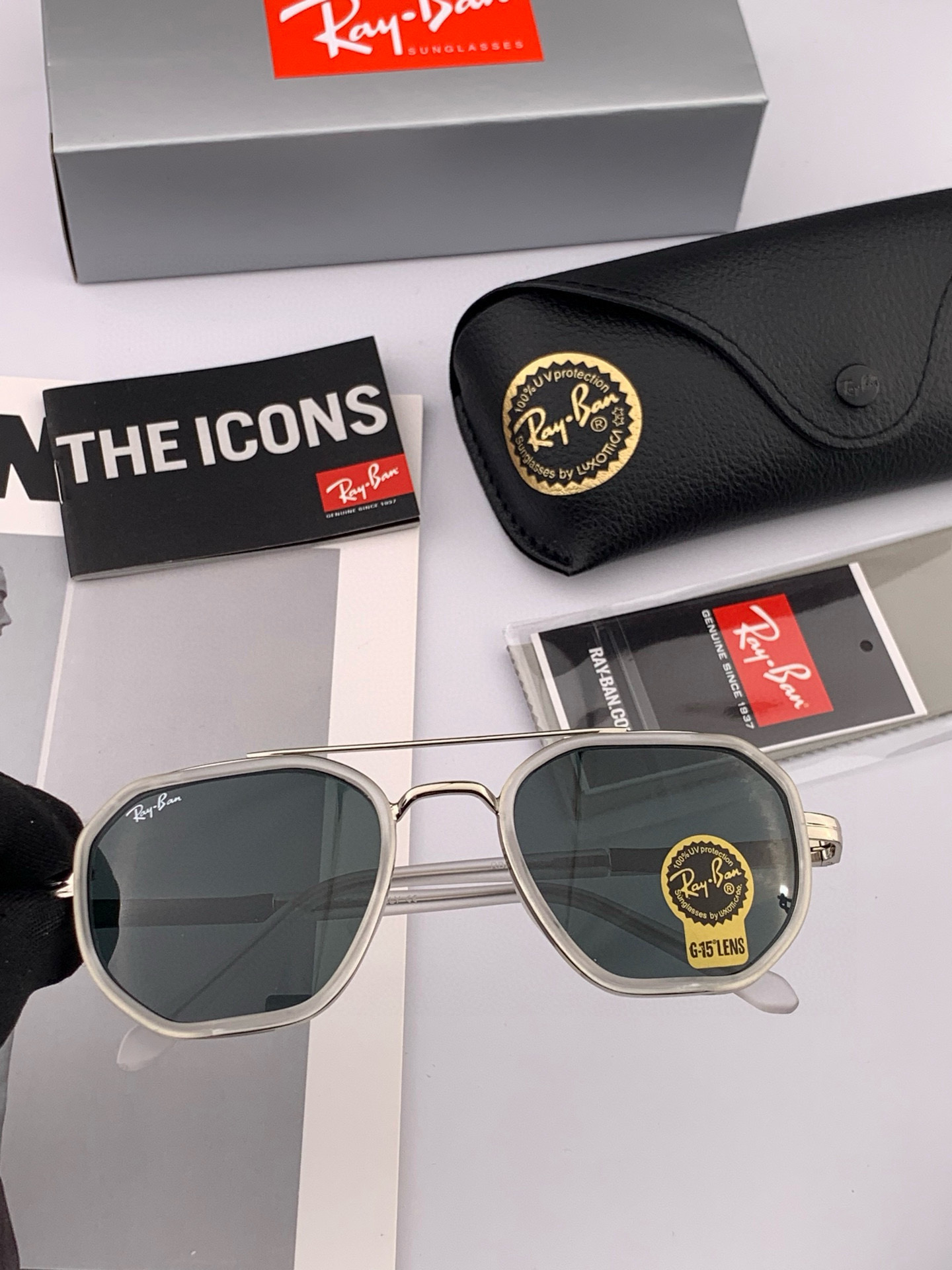  官方同步 品牌雷朋经典男女士玻璃太阳镜          材质：美国宝丽来高清防爆钢化玻璃镜片 型号：