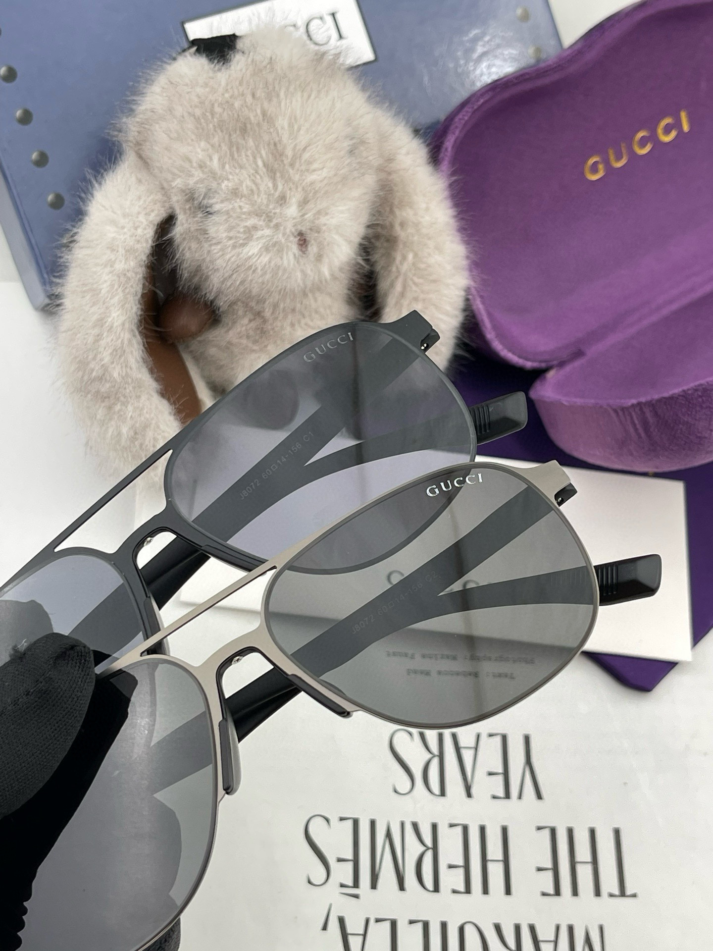         GUCCI 男款炫彩飞行员偏光太阳镜 ❤️材质：高清尼龙加厚卡槽高清偏光镜片 🌹无边框镜