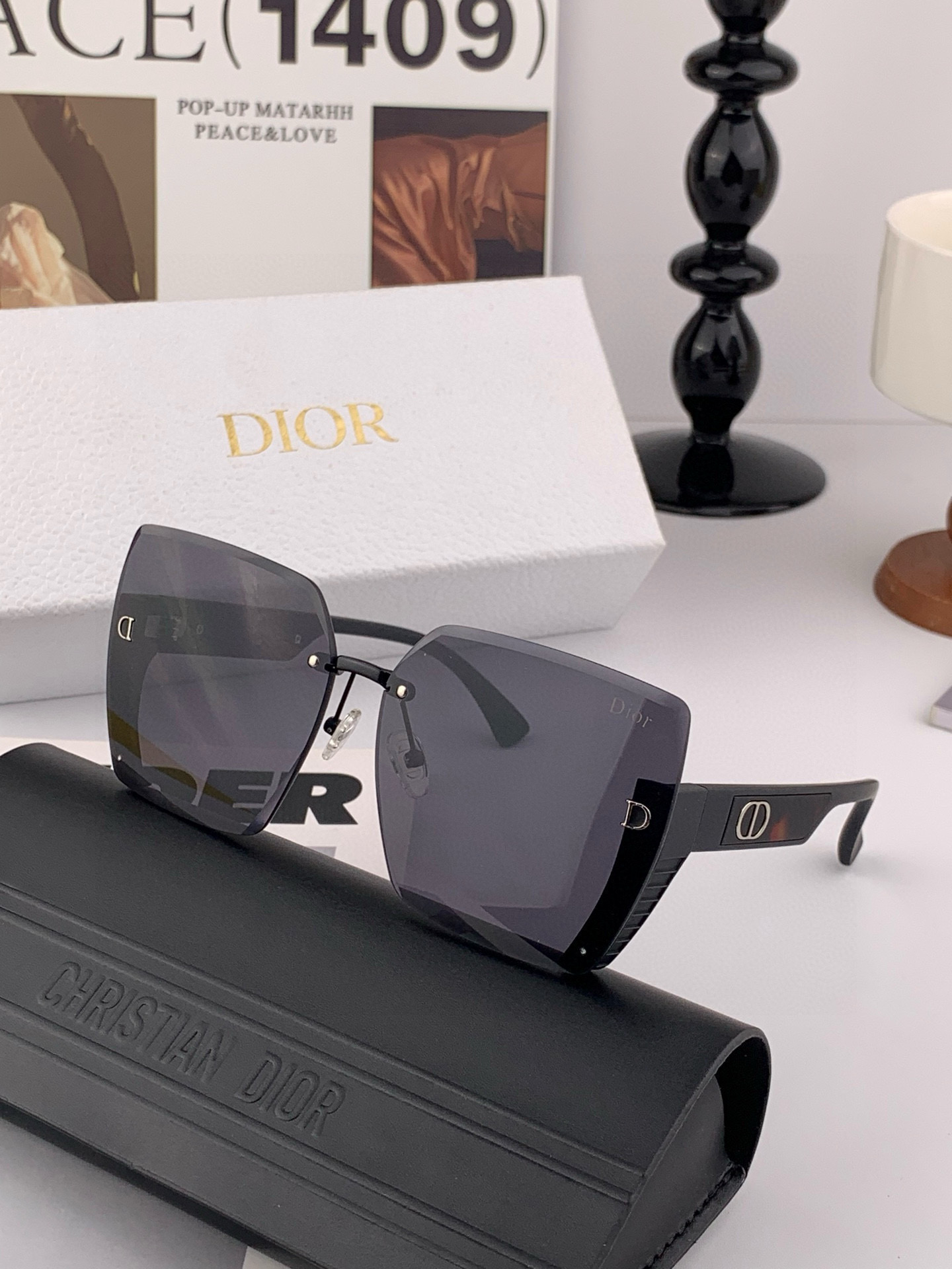  🔺 【DIOR-迪奥】2025开春新款 潮流爆款 时尚方框太阳镜 高品质 佩戴舒适 网红潮款墨镜 女士