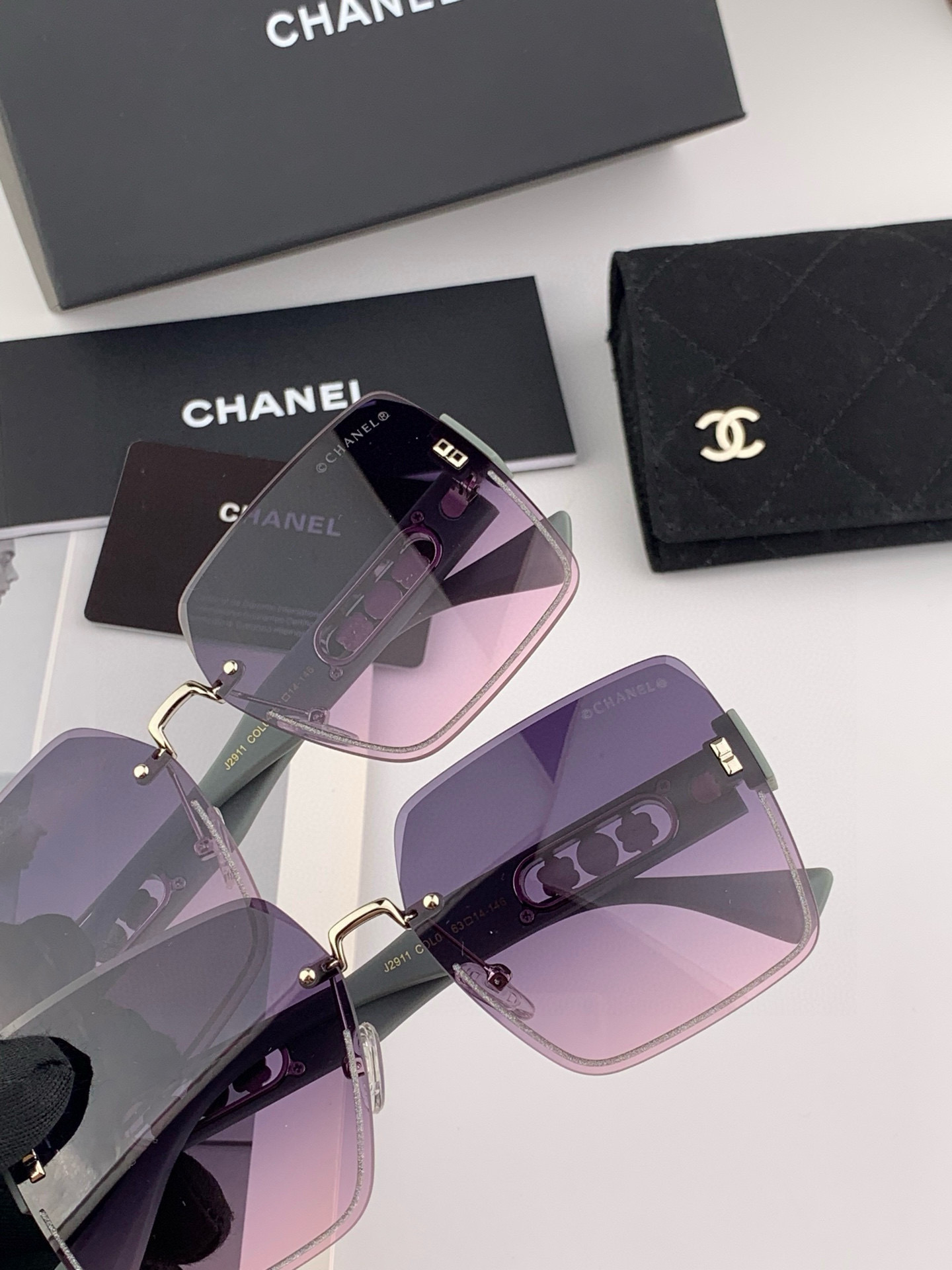  🔺 【香奈儿】2025开春新款 潮流爆款 时尚方框太阳镜 高品质 佩戴舒适 网红潮款墨镜 女士高清加厚