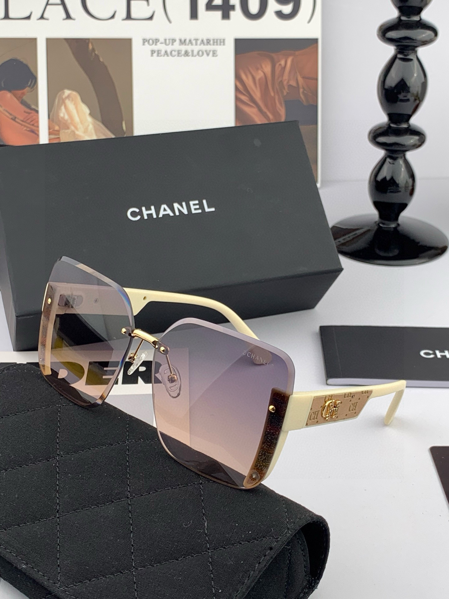 🔺 【香奈儿】2025开春新款 潮流爆款 时尚方框太阳镜 高品质 佩戴舒适 网红潮款墨镜 女士高清加厚偏