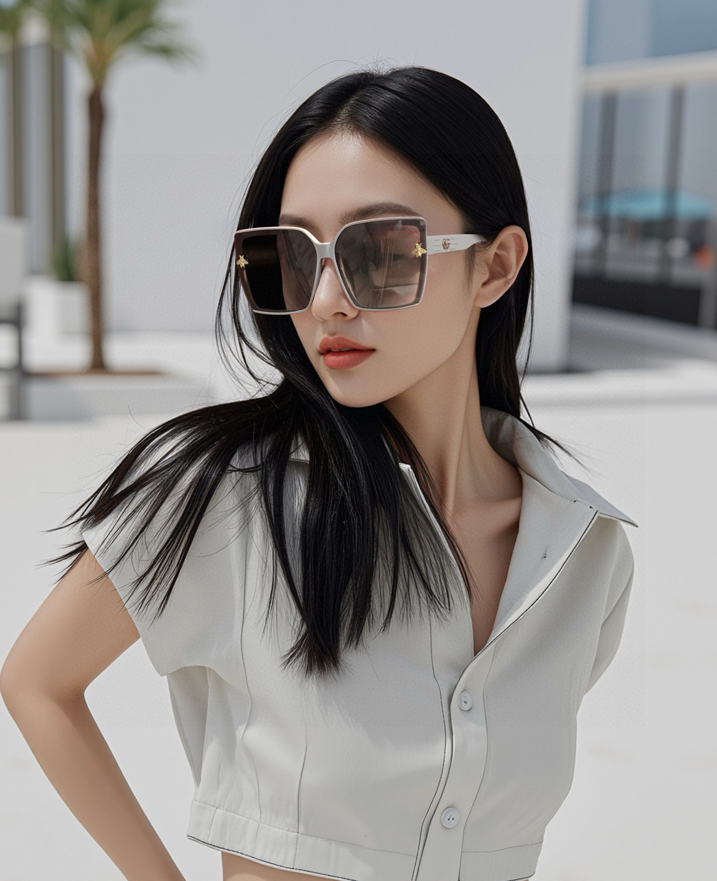  2025新款！新款出货！
女士高清加厚偏光太阳镜🕶️ 🎉💍新款GUCCI偏光太阳镜得意开车驾驶镜时尚墨