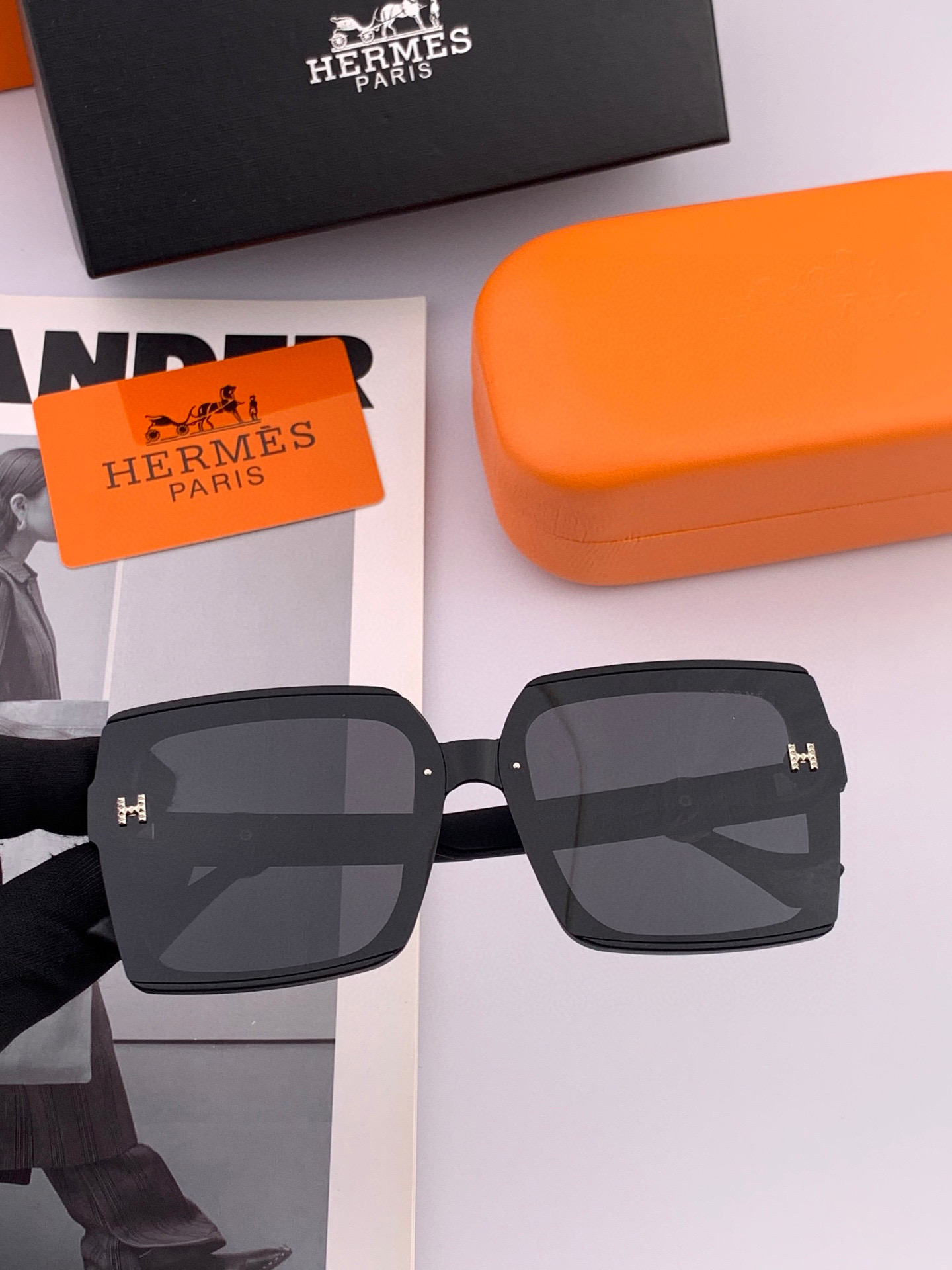   【TR偏光系列】爱马仕   经典的方框设计，不挑脸型，无论搭配大衣还是连衣裙都非常显气质尼龙偏光镜片