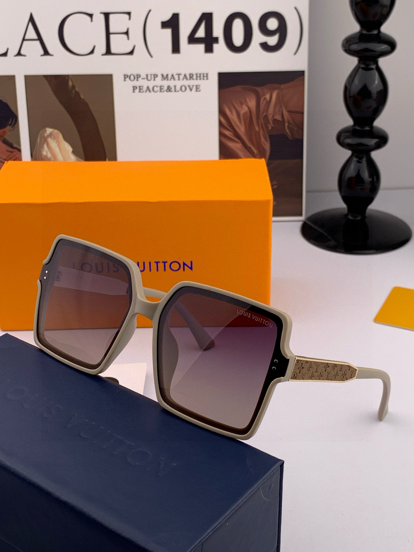  【TR尼龙偏光系列】lv大框太阳镜墨镜经典的方框设计，不挑脸型，无论搭配大衣还是连衣裙都非常显气质尼龙