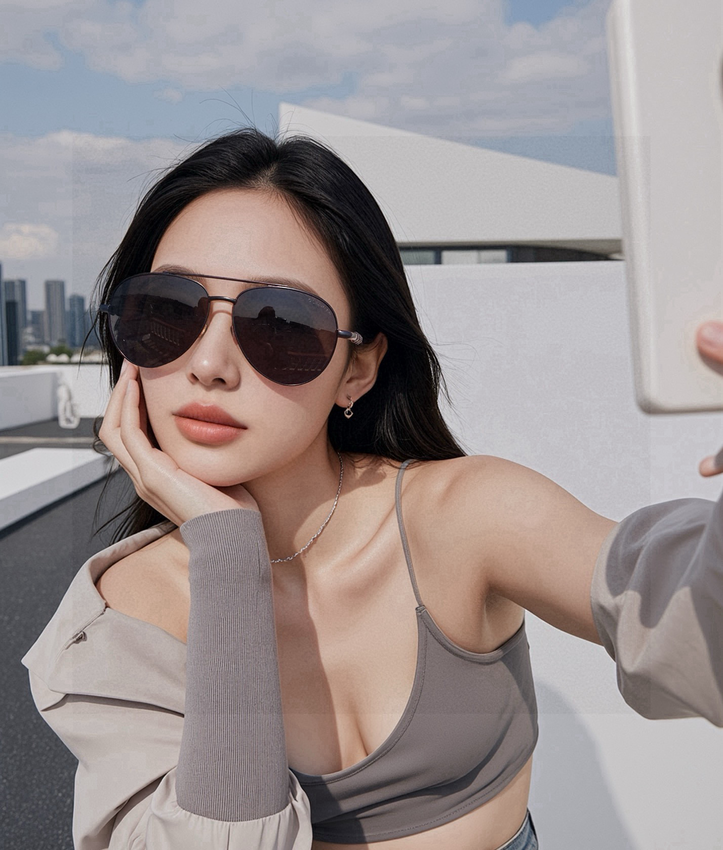  【偏光系列太阳镜】🎈原版出货香奈儿网红超爆款💙经典奢华全球风强酷亲亲 时尚圆框太阳镜得意 气质非凡😄 