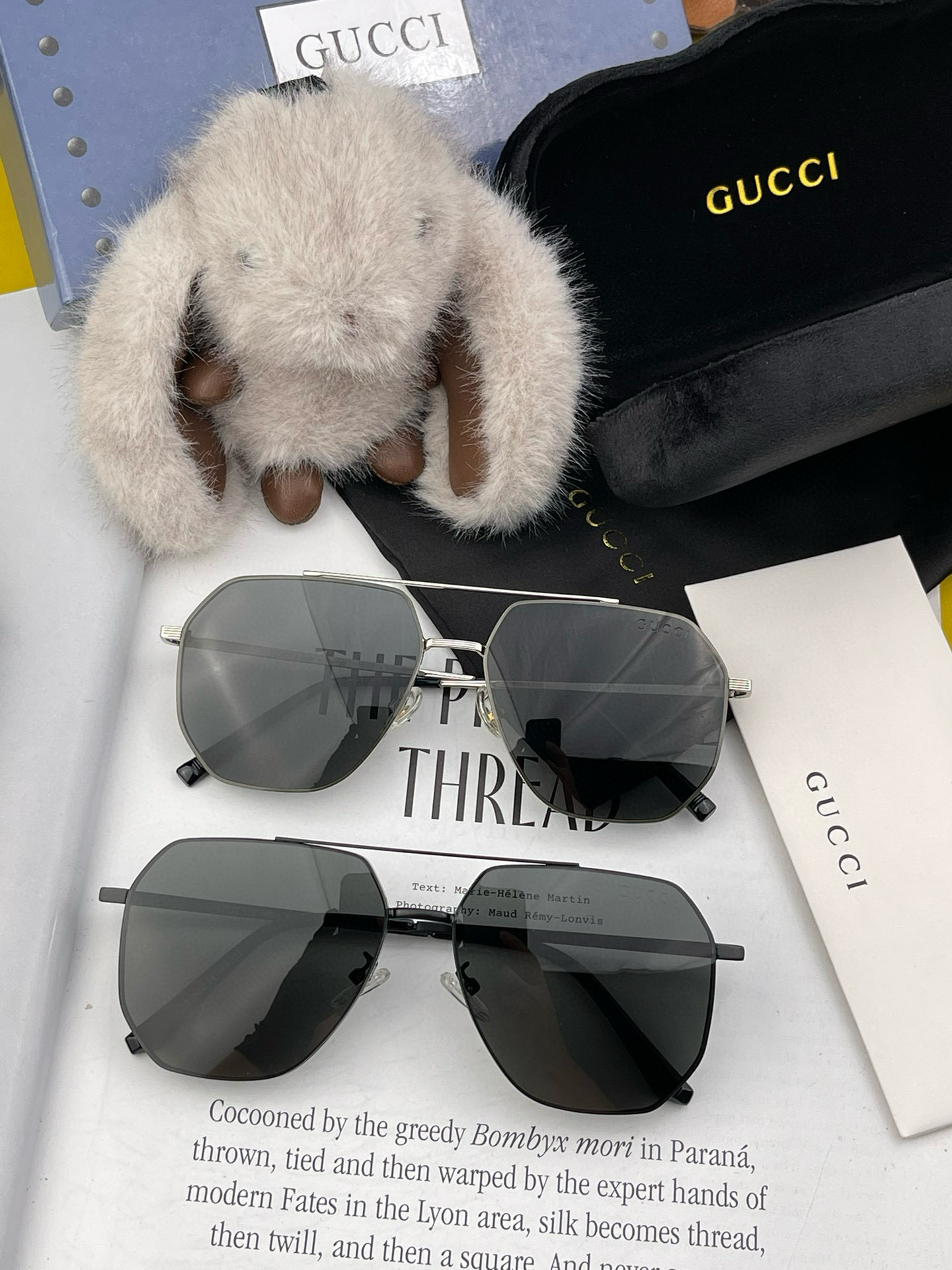      GUCCI 男款炫彩飛行員偏光太陽鏡 ❤️材質：高清尼龍加厚卡槽高清偏光鏡片 🌹無邊框鏡架💕顏