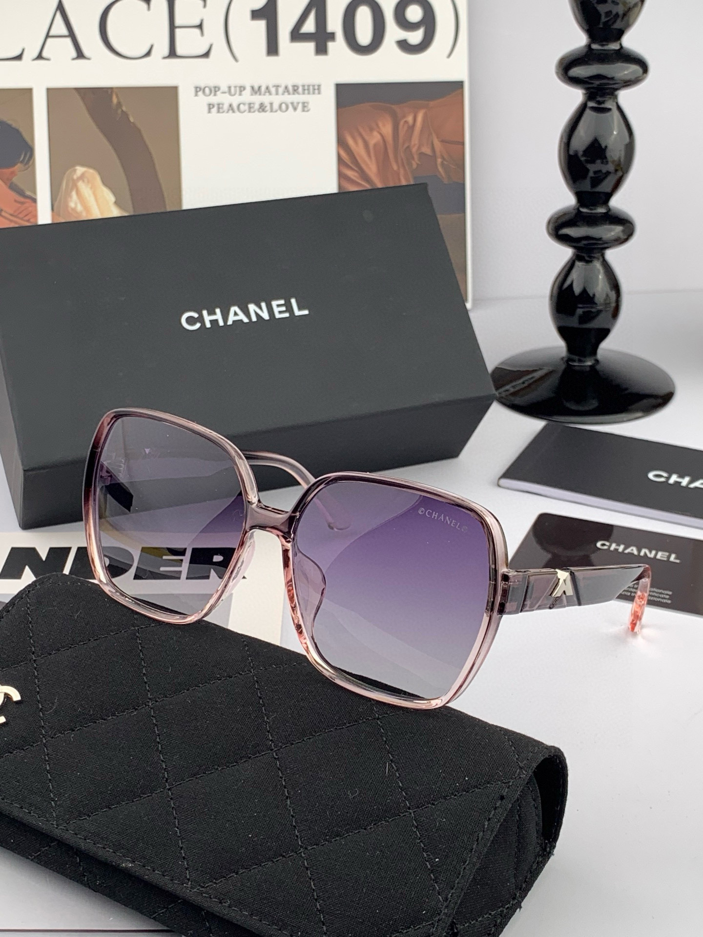 🔺 【香奈儿】2025开春新款 潮流爆款 时尚方框偏光太阳镜 高品质 佩戴舒适 网红潮款墨镜 型号：CH