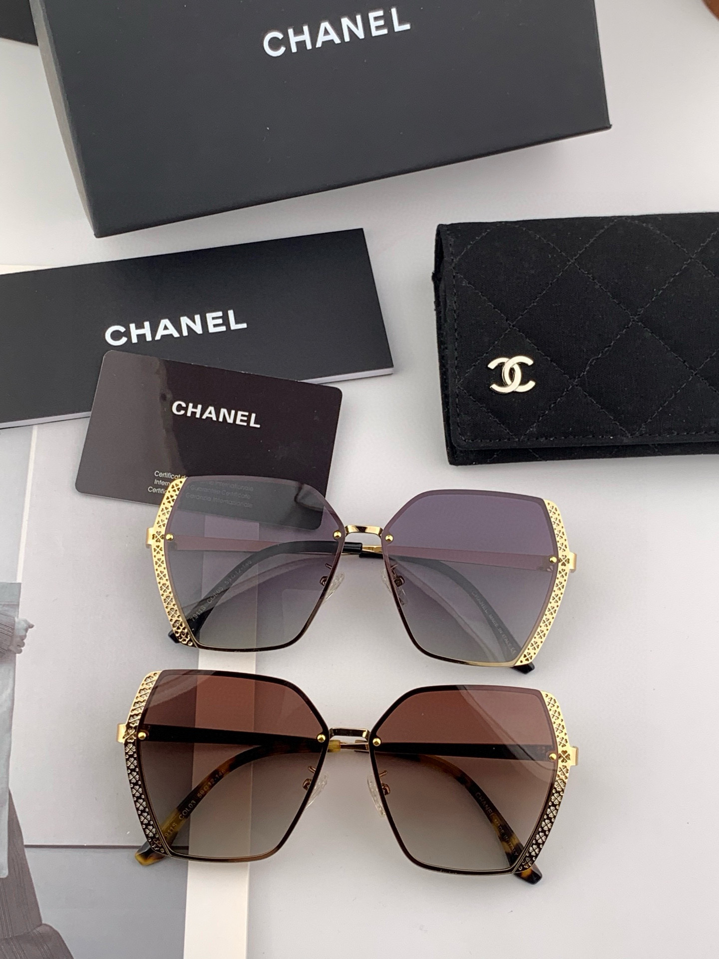   CHANE 香奈儿🌋☔️时尚无框太阳镜镜片 顶级奢侈品强 高品质胜利亲亲🍦🍨 得意 气质非凡😄 🍫🍪