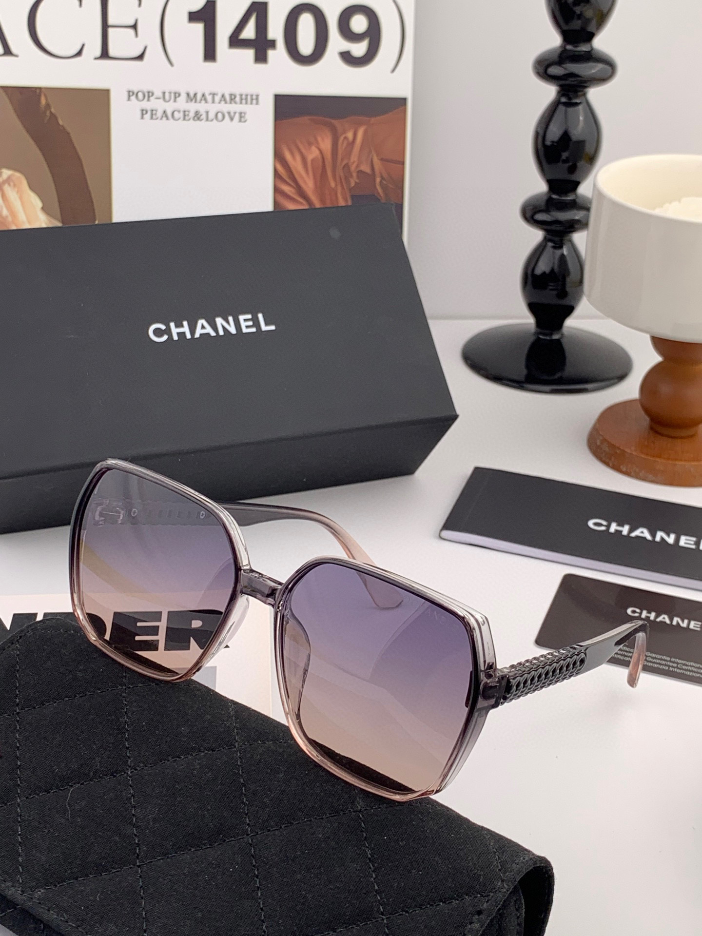🔺 【香奈儿】2025开春新款 潮流爆款 时尚方框偏光太阳镜 高品质 佩戴舒适 网红潮款墨镜 型号：CH
