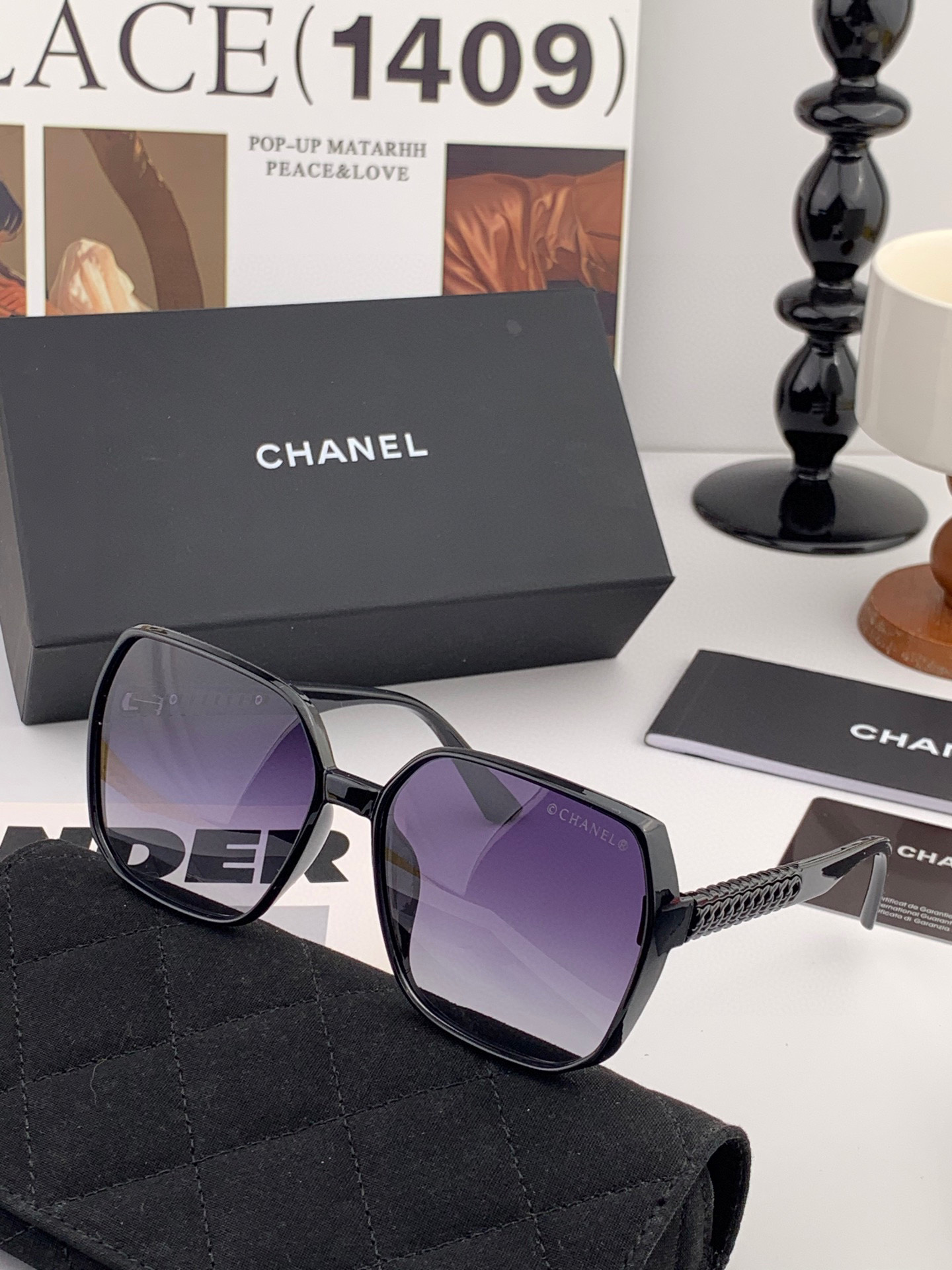 🔺 【香奈儿】2025开春新款 潮流爆款 时尚方框偏光太阳镜 高品质 佩戴舒适 网红潮款墨镜 型号：CH