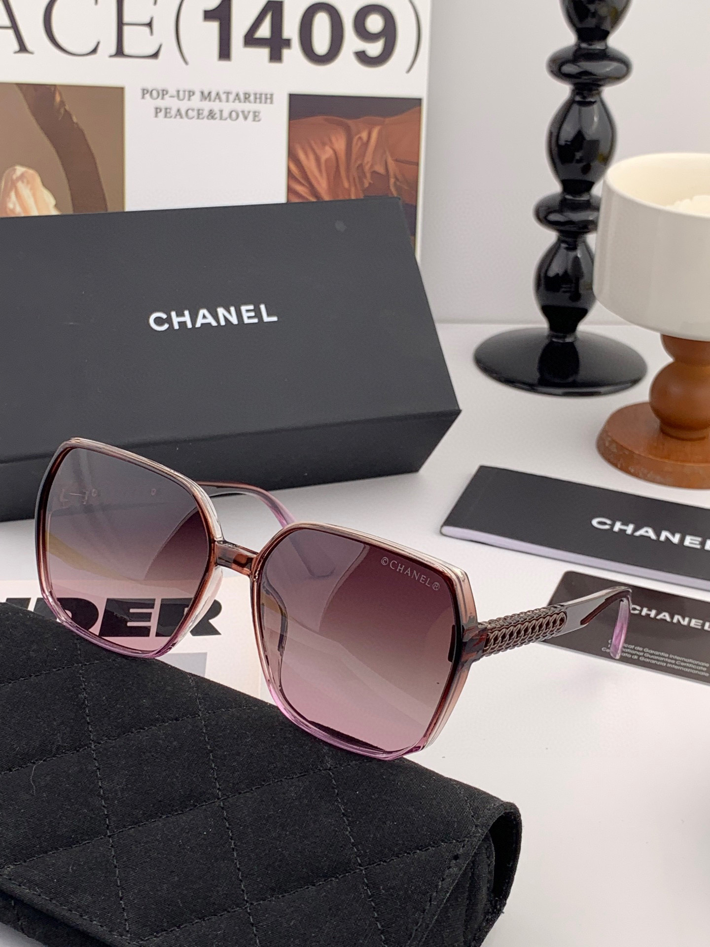 🔺 【香奈儿】2025开春新款 潮流爆款 时尚方框偏光太阳镜 高品质 佩戴舒适 网红潮款墨镜 型号：CH
