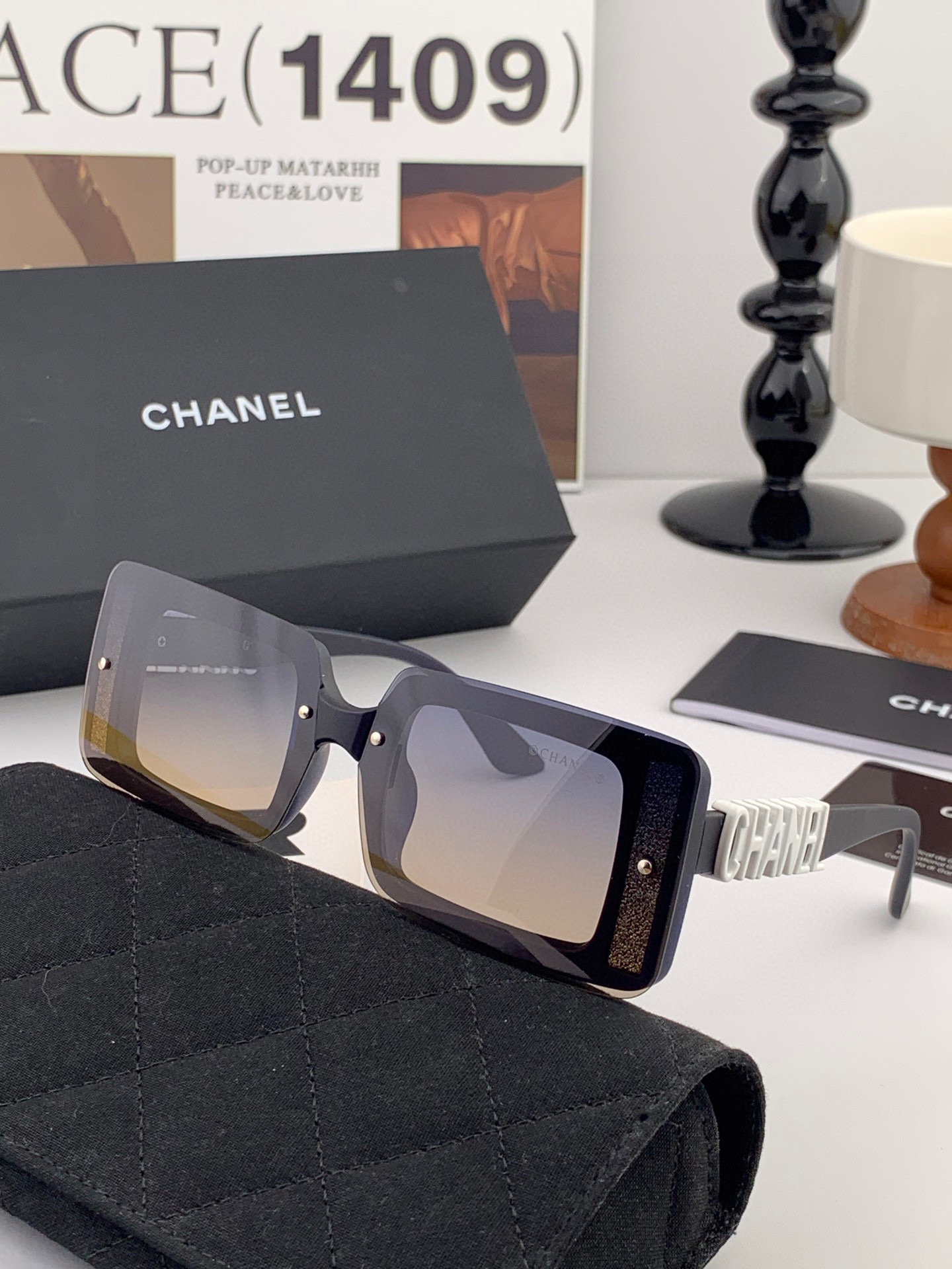  🔺 【香奈儿】2025开春新款 潮流爆款 时尚方框偏光太阳镜 高品质 佩戴舒适 网红潮款墨镜 女士高清