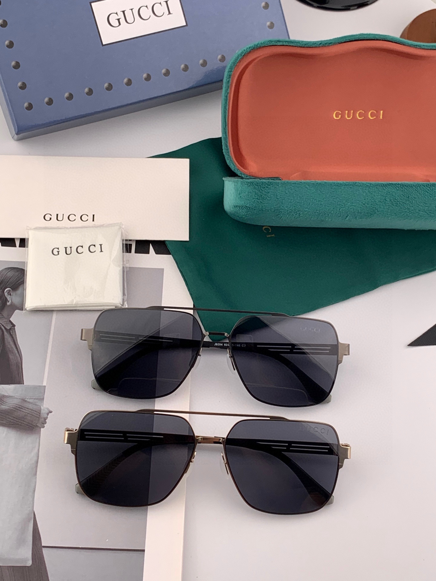 ♦️ GUCCI 2025新款男女情侣款太阳镜多边形墨镜iP电镀永不褪色 超轻超有弹性整幅眼镜无螺丝重要