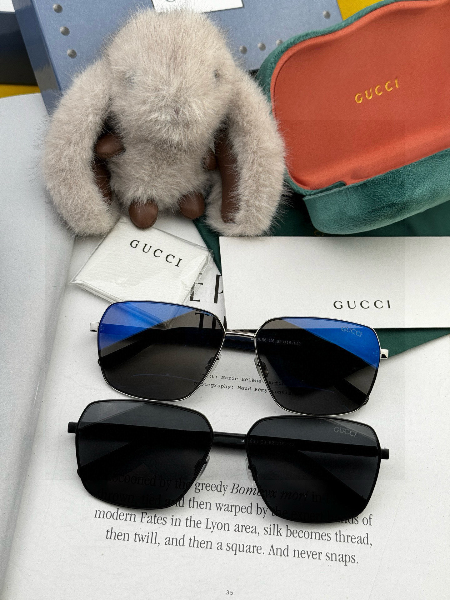         GUCCI 男款炫彩飞行员偏光太阳镜 ❤️材质：高清尼龙加厚卡槽高清偏光镜片 🌹无边框镜