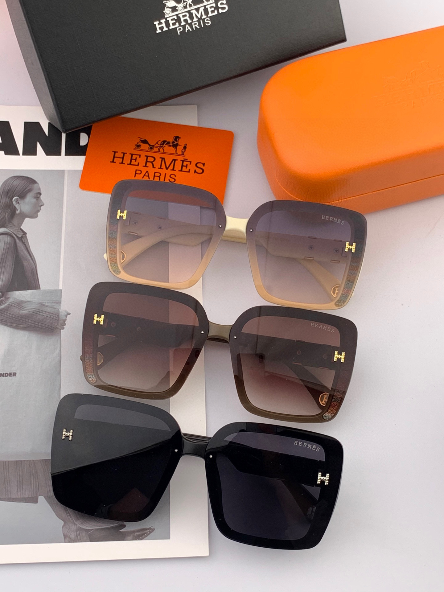    HERMES 爱马仕 2025开春新款🎈原版出货 网红超爆款💙经典奢华全球风强酷亲亲 时尚方框太阳