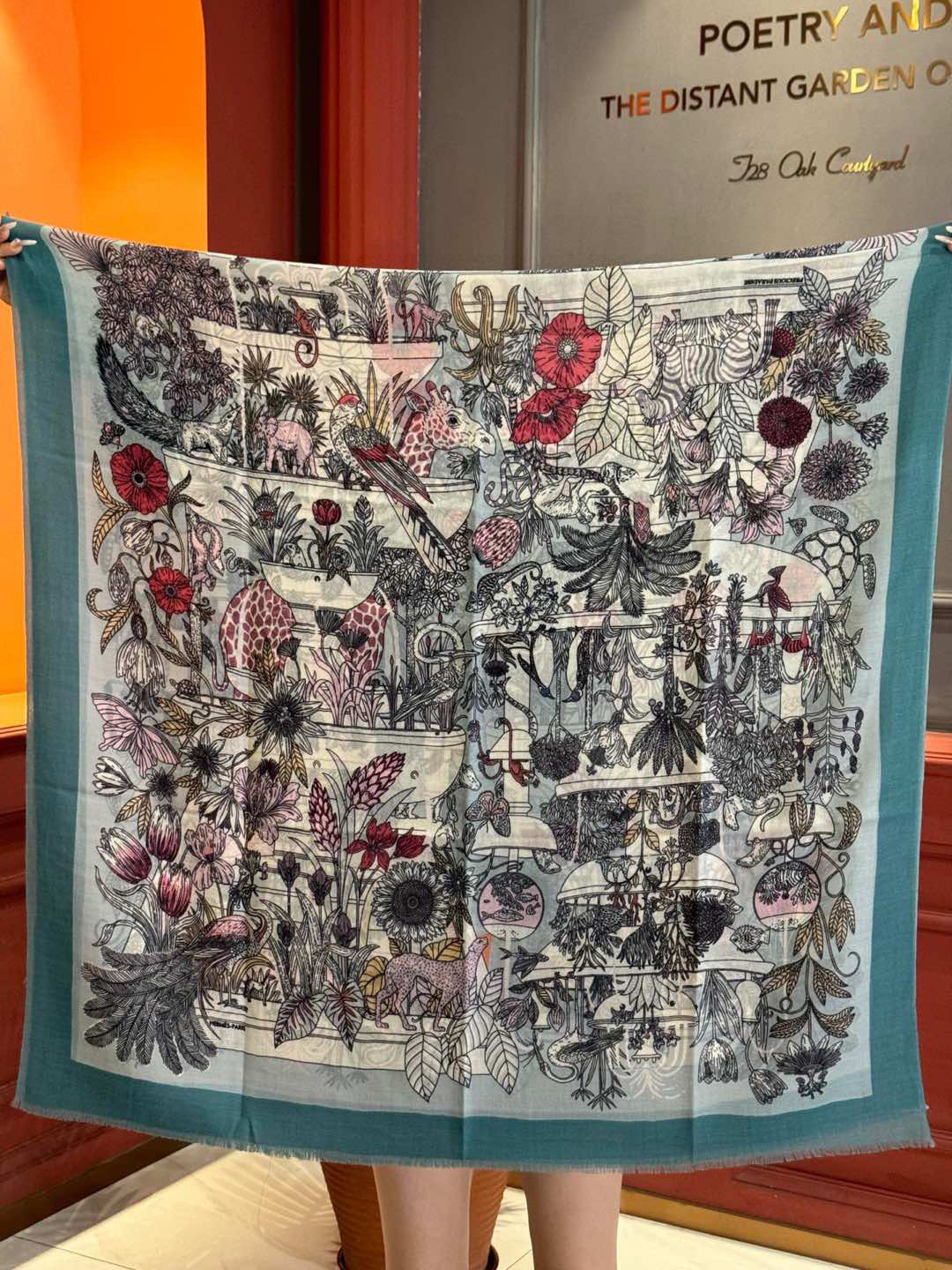  专柜同步 Hermes家买了都说好看【珍奇乐园羊绒长巾】‼️推荐💕顶级工艺超值‼️爱马仕专柜爆款🎁🎁羊