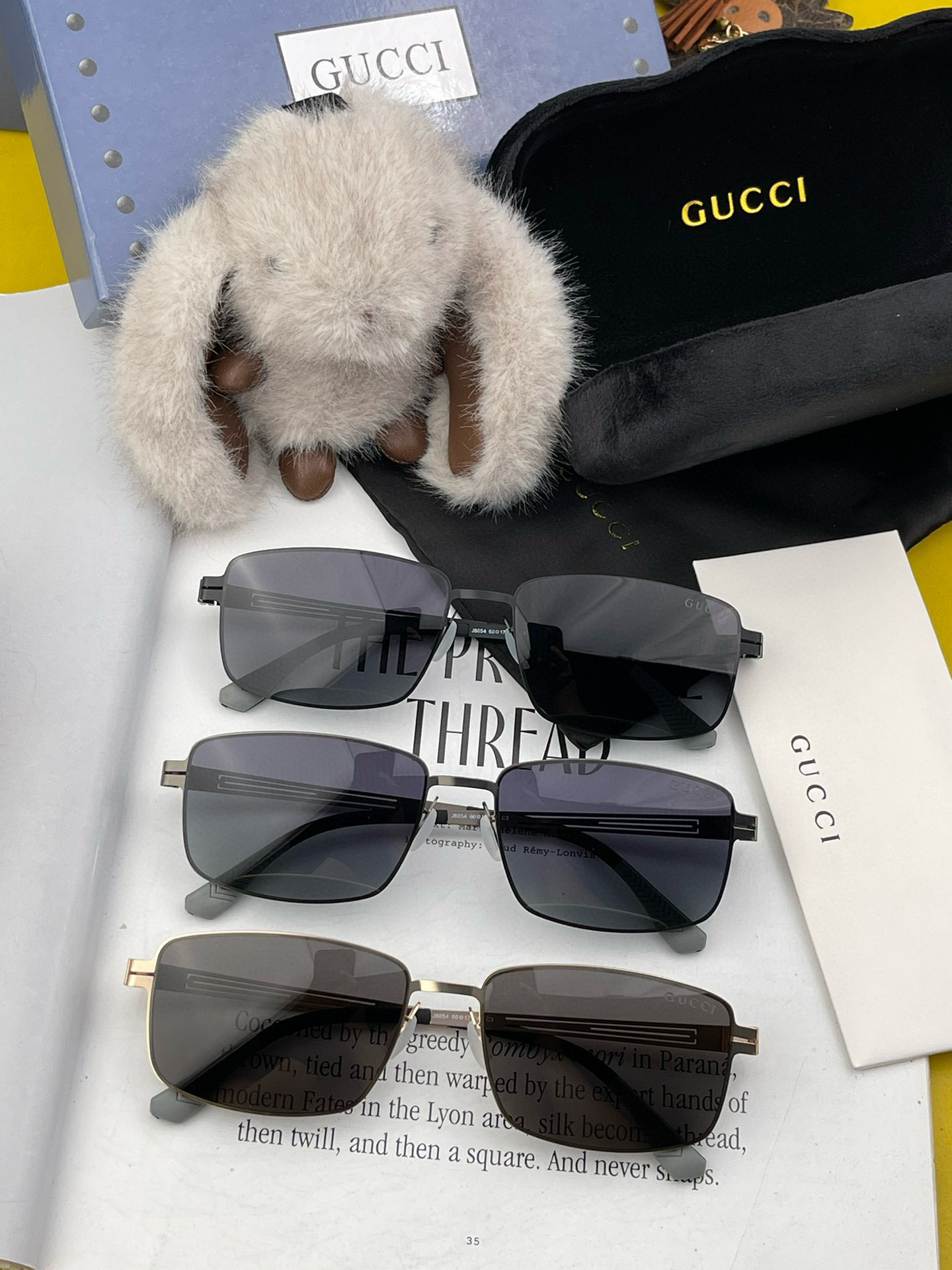        GUCCI 男款炫彩飞行员偏光太阳镜 ❤️材质：高清尼龙加厚卡槽高清偏光镜片 🌹无边框镜架