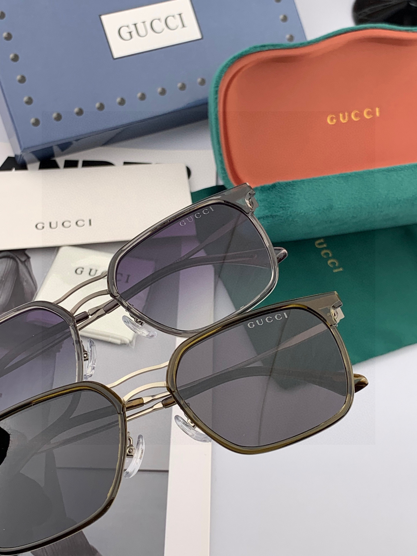 ♦️ GUCCI 2025新款男女情侣款太阳镜 超轻超有弹性整幅眼镜 重要的是压不坏 高清镜片、精湛的工