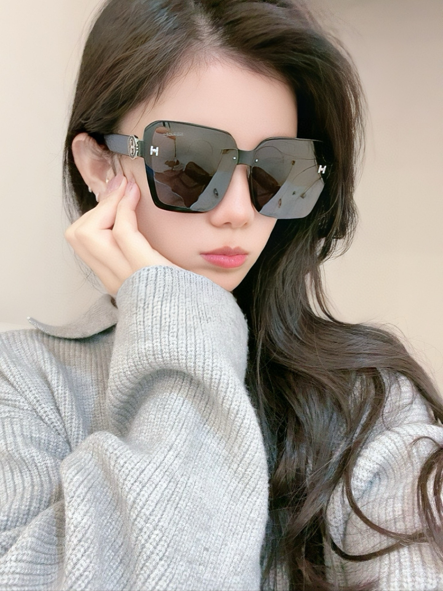   【TR偏光系列】爱马仕   经典的方框设计，不挑脸型，无论搭配大衣还是连衣裙都非常显气质尼龙偏光镜片