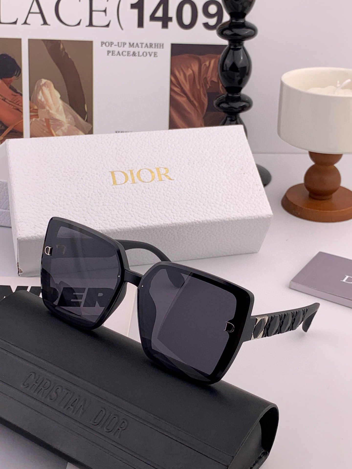  🔺 【DIOR-迪奥】2025开春新款 潮流爆款 时尚方框偏光太阳镜 高品质 佩戴舒适 网红潮款墨镜 