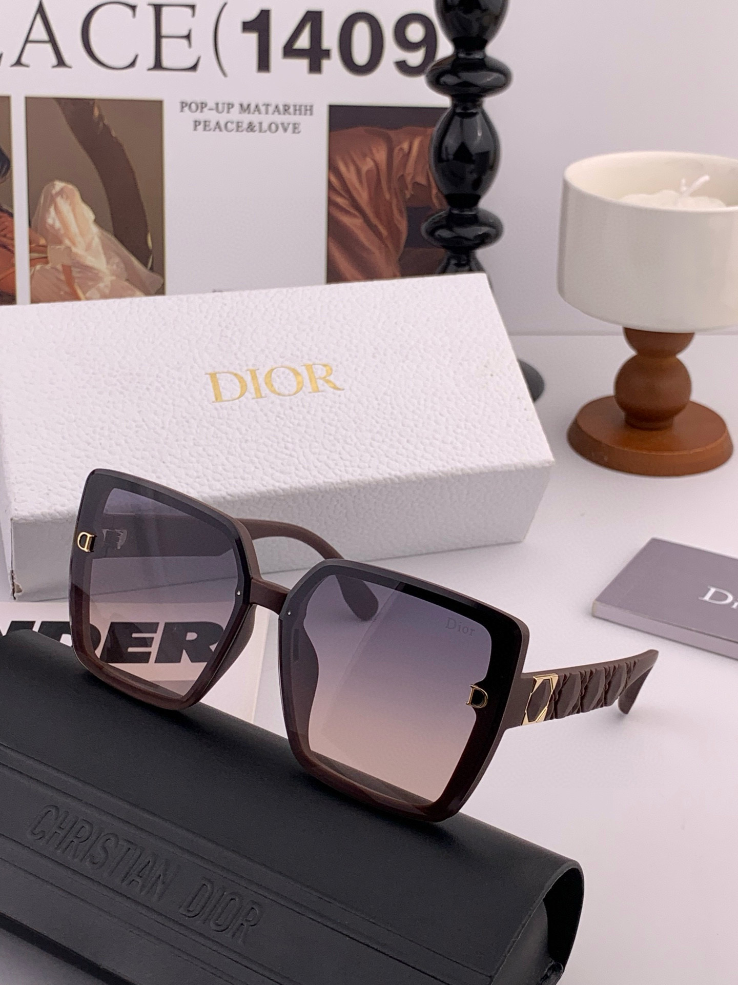  🔺 【DIOR-迪奥】2025开春新款 潮流爆款 时尚方框偏光太阳镜 高品质 佩戴舒适 网红潮款墨镜 