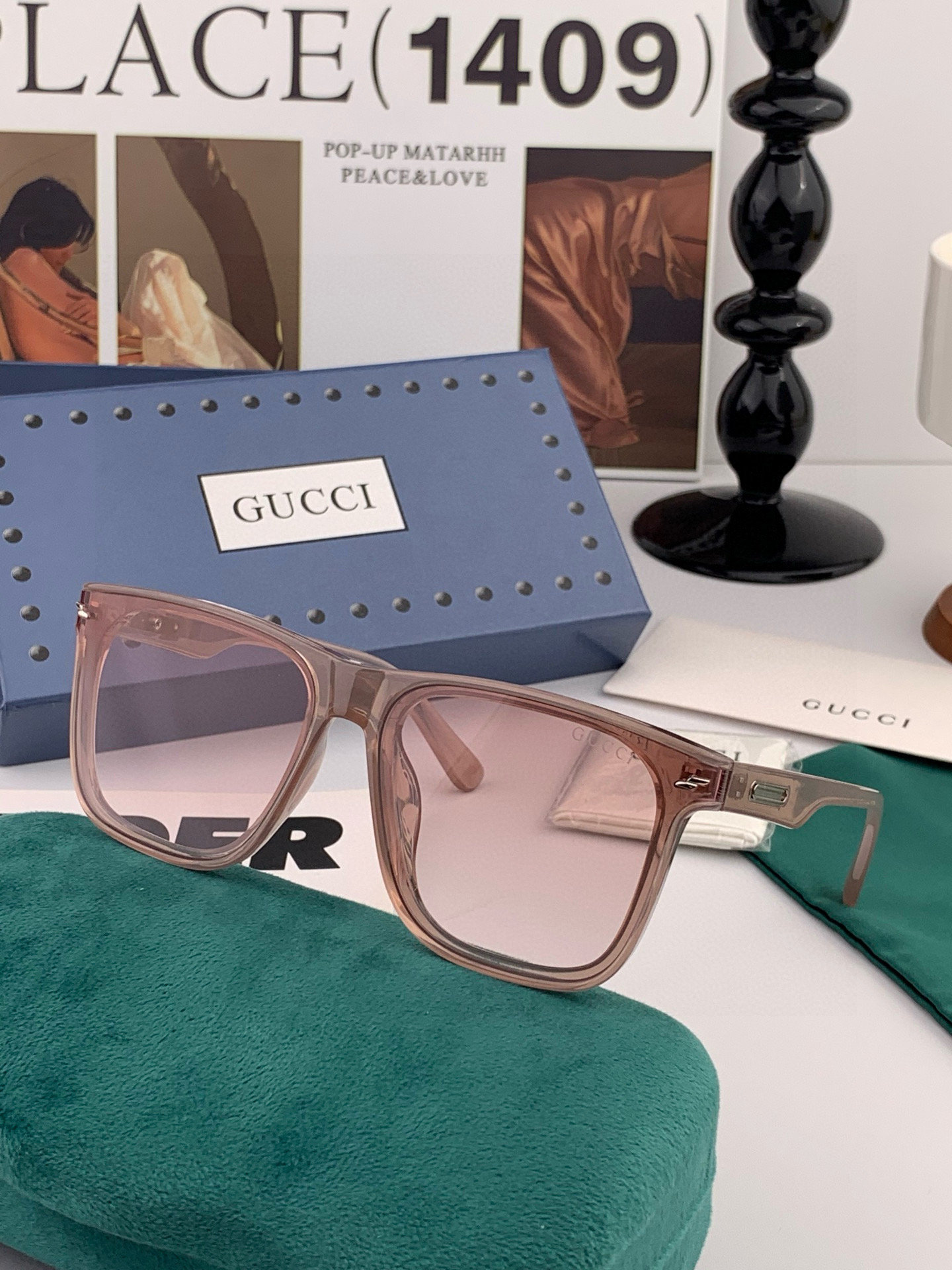 🔺 【GUCCI】2025开春新款 潮流爆款 时尚方框偏光太阳镜 高品质 佩戴舒适 网红潮款墨镜 女士高