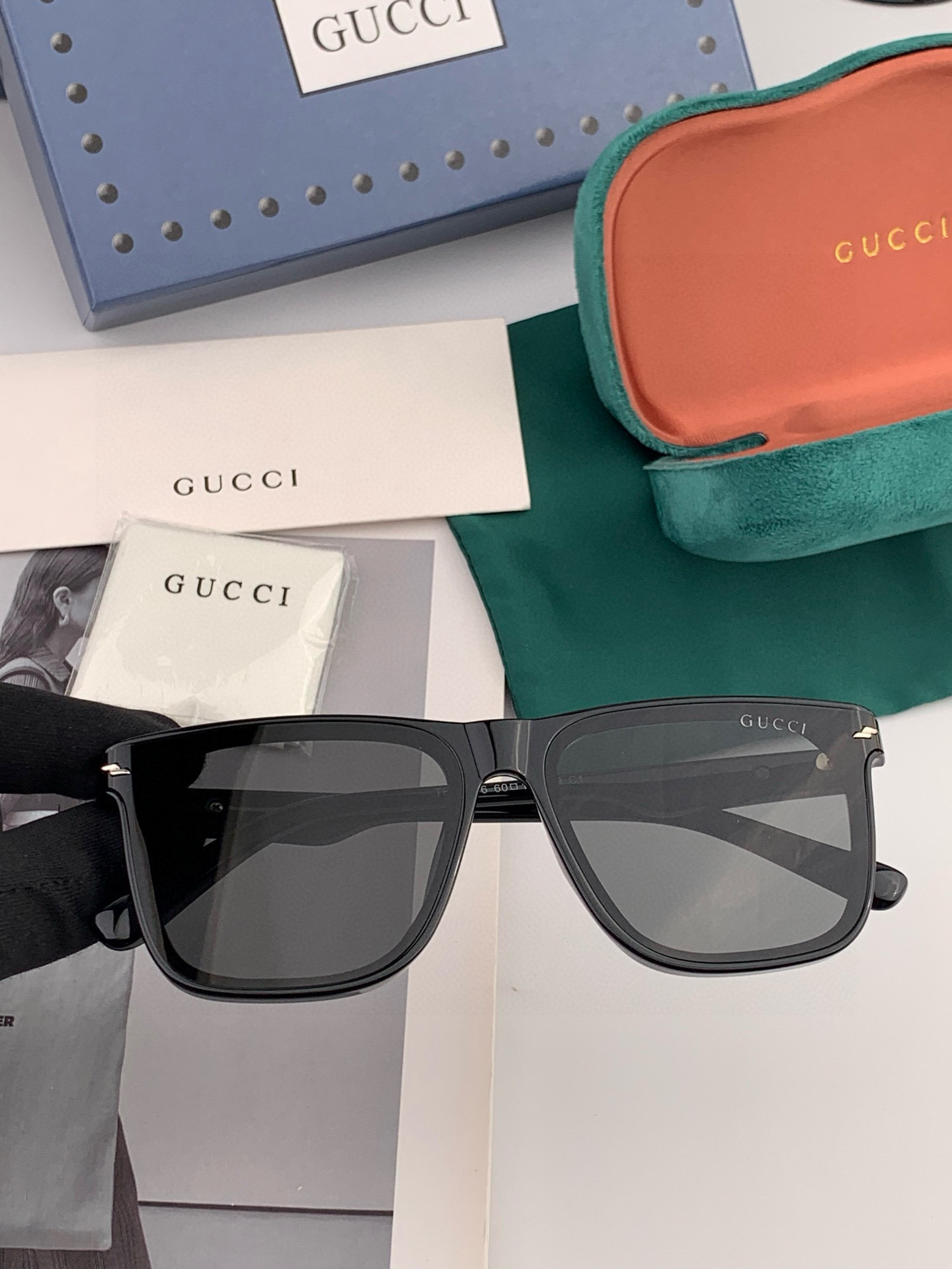 🔺 【GUCCI】2025开春新款 潮流爆款 时尚方框偏光太阳镜 高品质 佩戴舒适 网红潮款墨镜 女士高